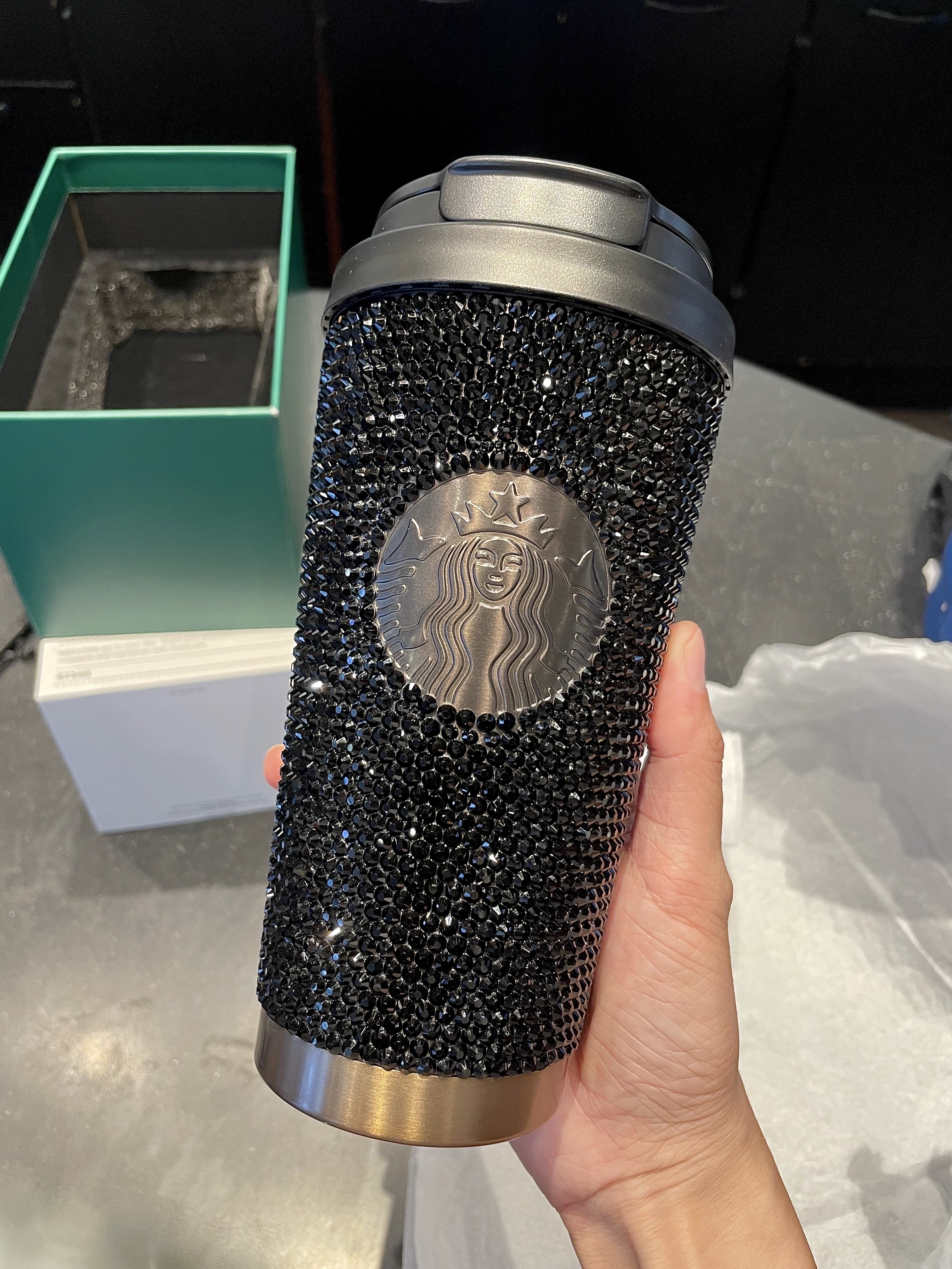 Starbucks SS 25th Anniversary Rhinestone Black Tumbler 473ml, (W) Nike Air Force 1 '07 Low White 착용 스타일 - 1