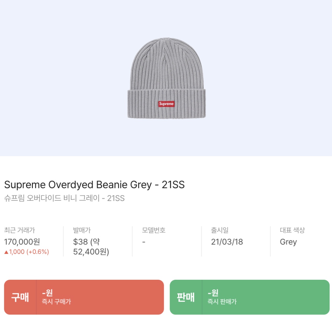 Supreme Overdyed Beanie Grey - 21SS 착용 스타일 - 2