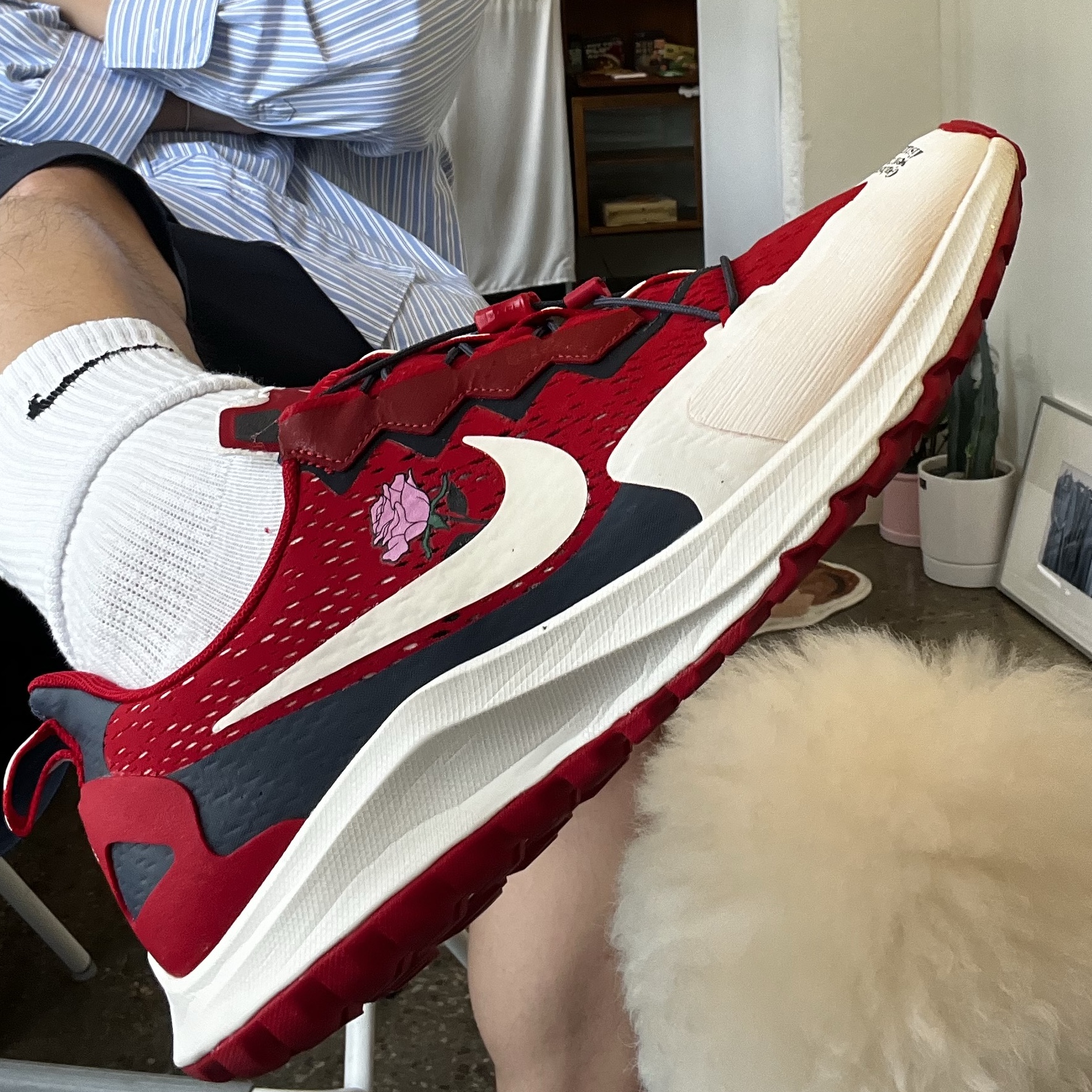 Nike x Undercover Gyakusou Air Zoom Pegasus 36 Trail Red 착용 스타일 - 4