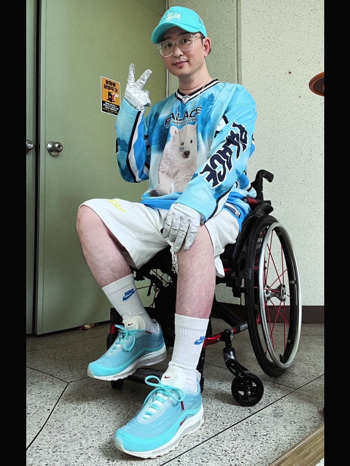 Palace Brighter Alternative Hockey Jersey Blue - 23FW, Nike Air Max 97 Shanghai Kaleidoscope 착용 스타일 - 1