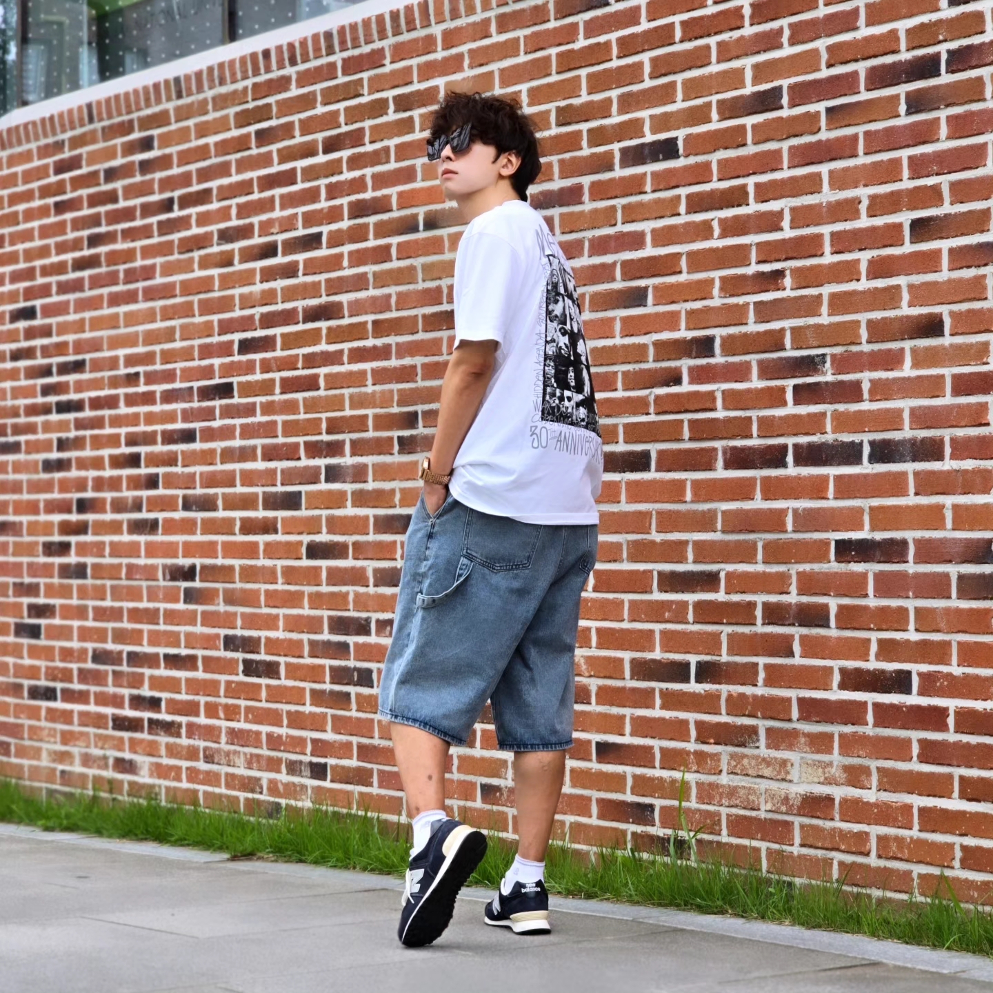 Stussy x Goldie Metalheadz 30 T-Shirt White, Samsung Galaxy Watch6 44mm LTE Silver (Korean Ver.) 착용 스타일 - 7