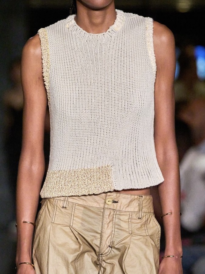 Eckhaus Latta Women Cinder Vest Straw 착용 스타일 - 2