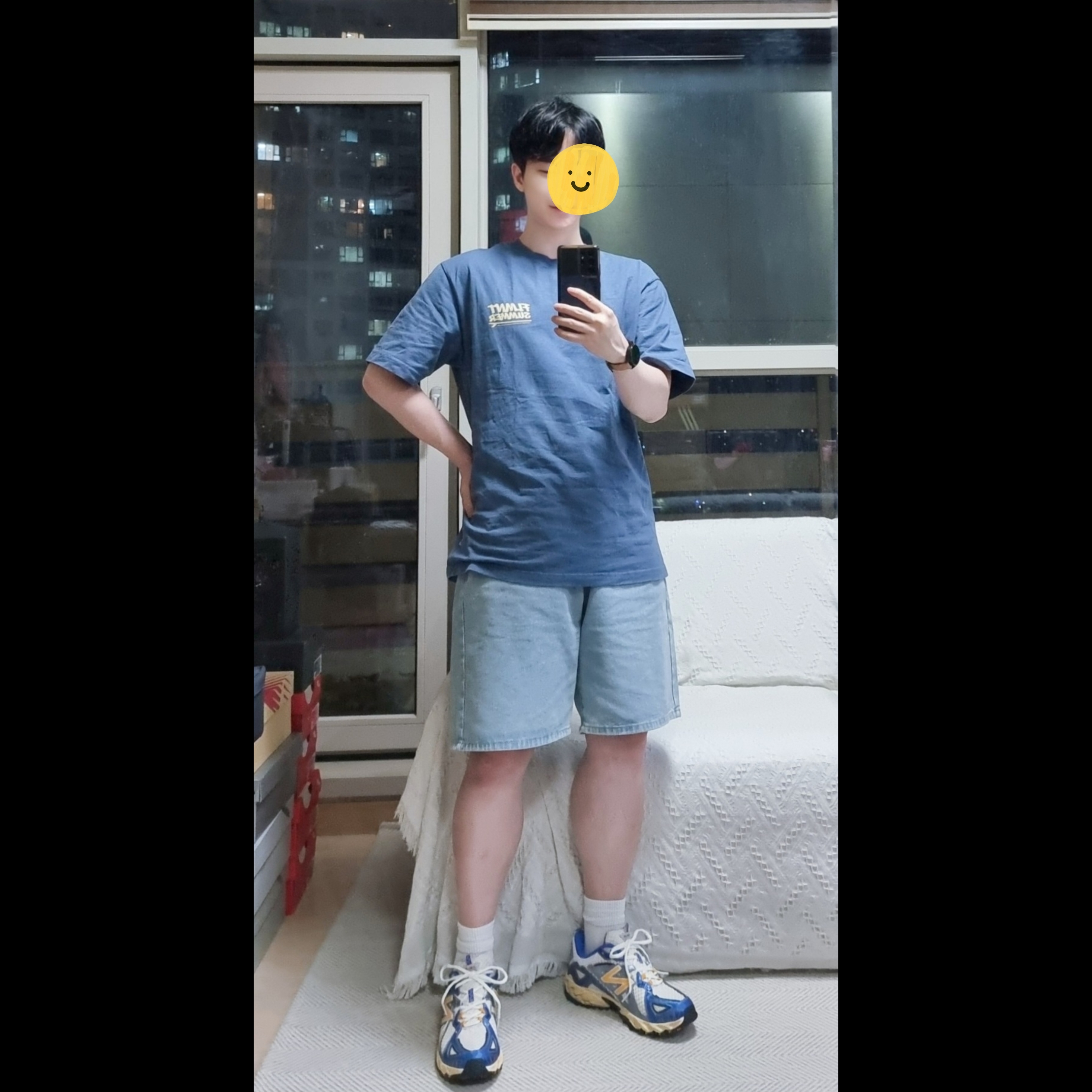 New Balance x Yeseyesee ML610 Atlantic Blue Varsity Gold 착용 스타일