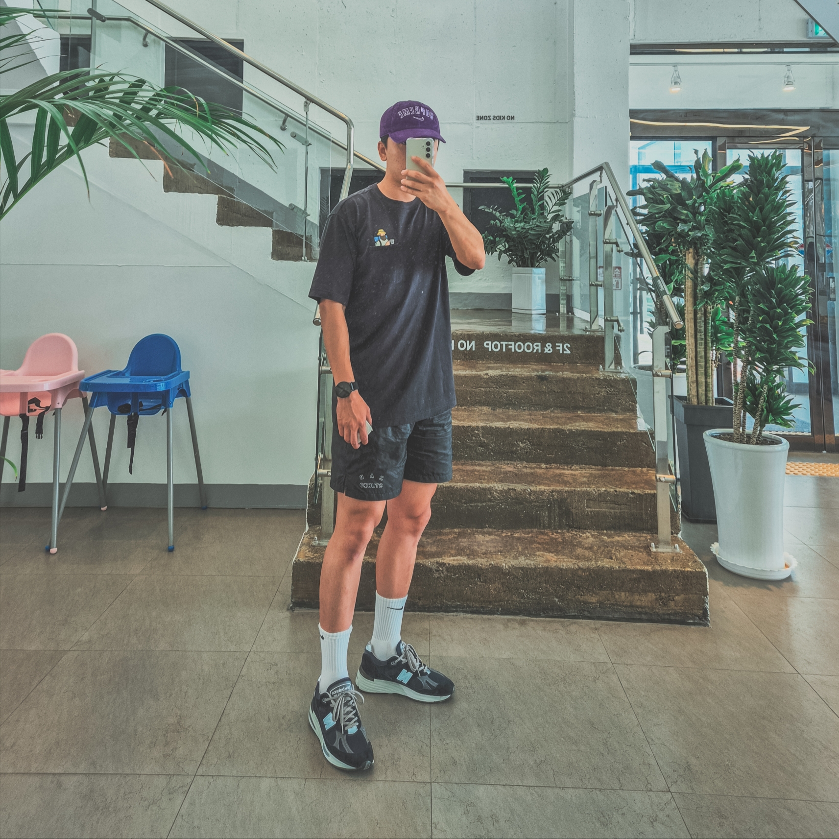 Supreme x Nike Arc Corduroy 6-Panel Purple - 22SS, IAB Studio Ripstop Shorts Black 착용 스타일