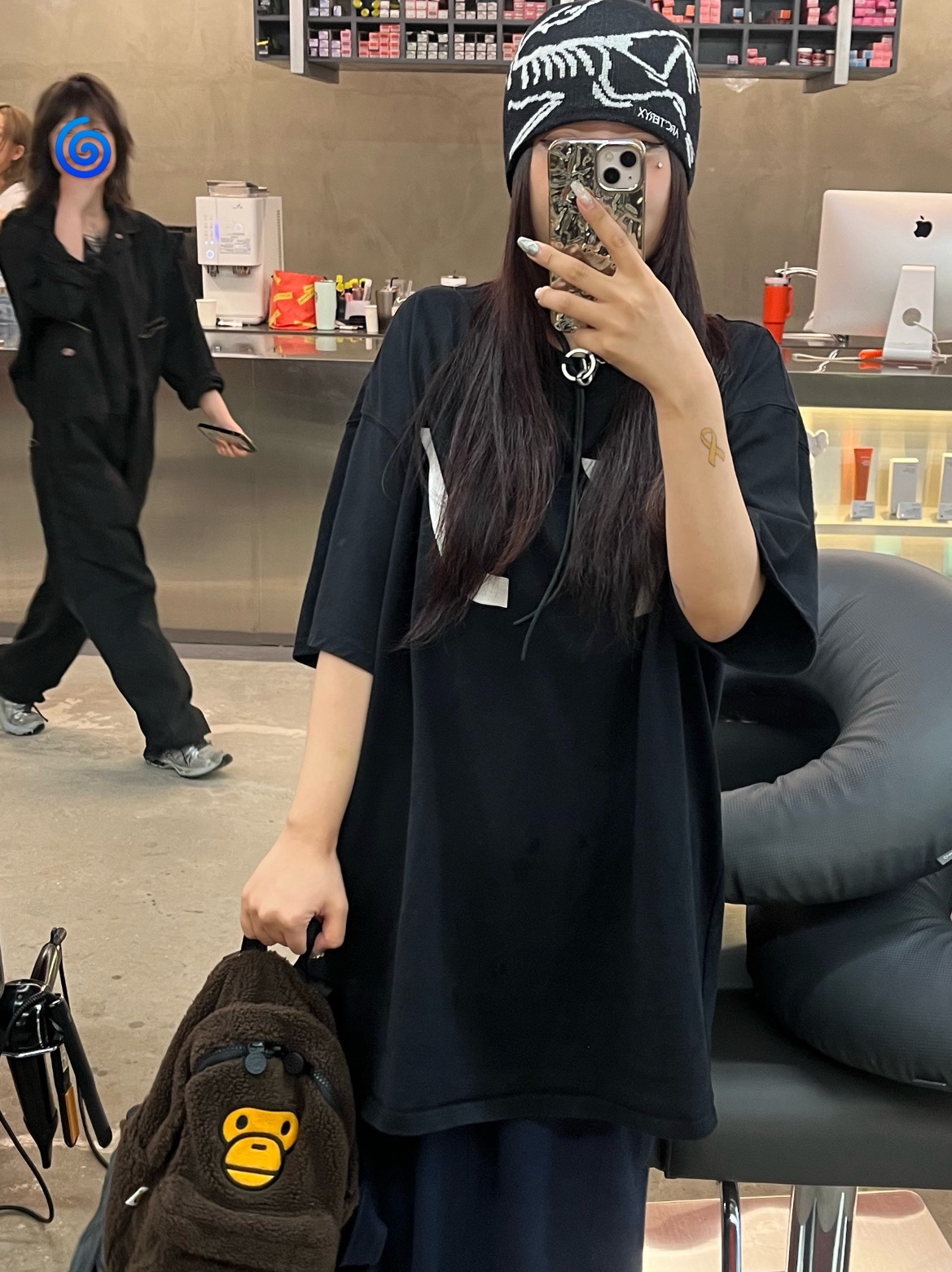 Our Legacy Ladon Leather Keychain Black, Arc'teryx Bird Head Toque Orca 착용 스타일 - 1