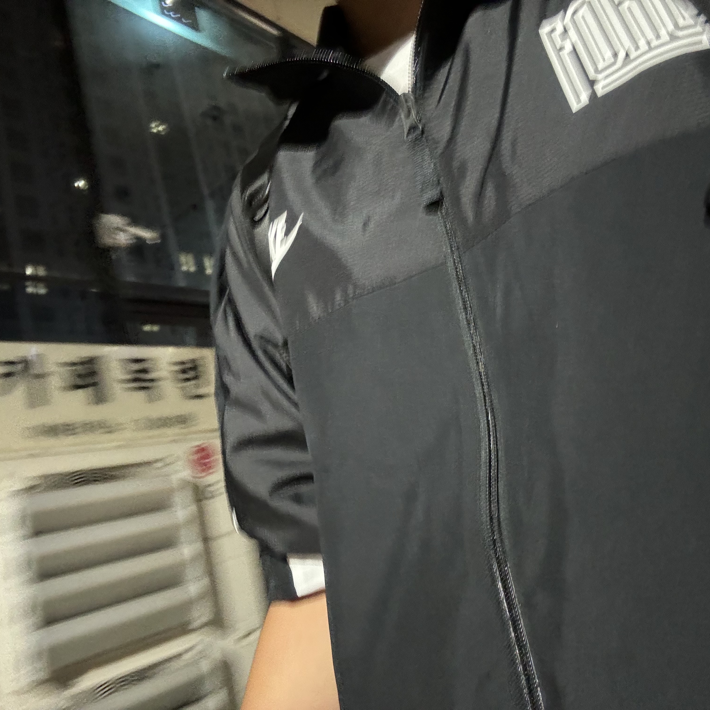 Nike Starting Five Basketball Jacket Black White - Asia 착용 스타일