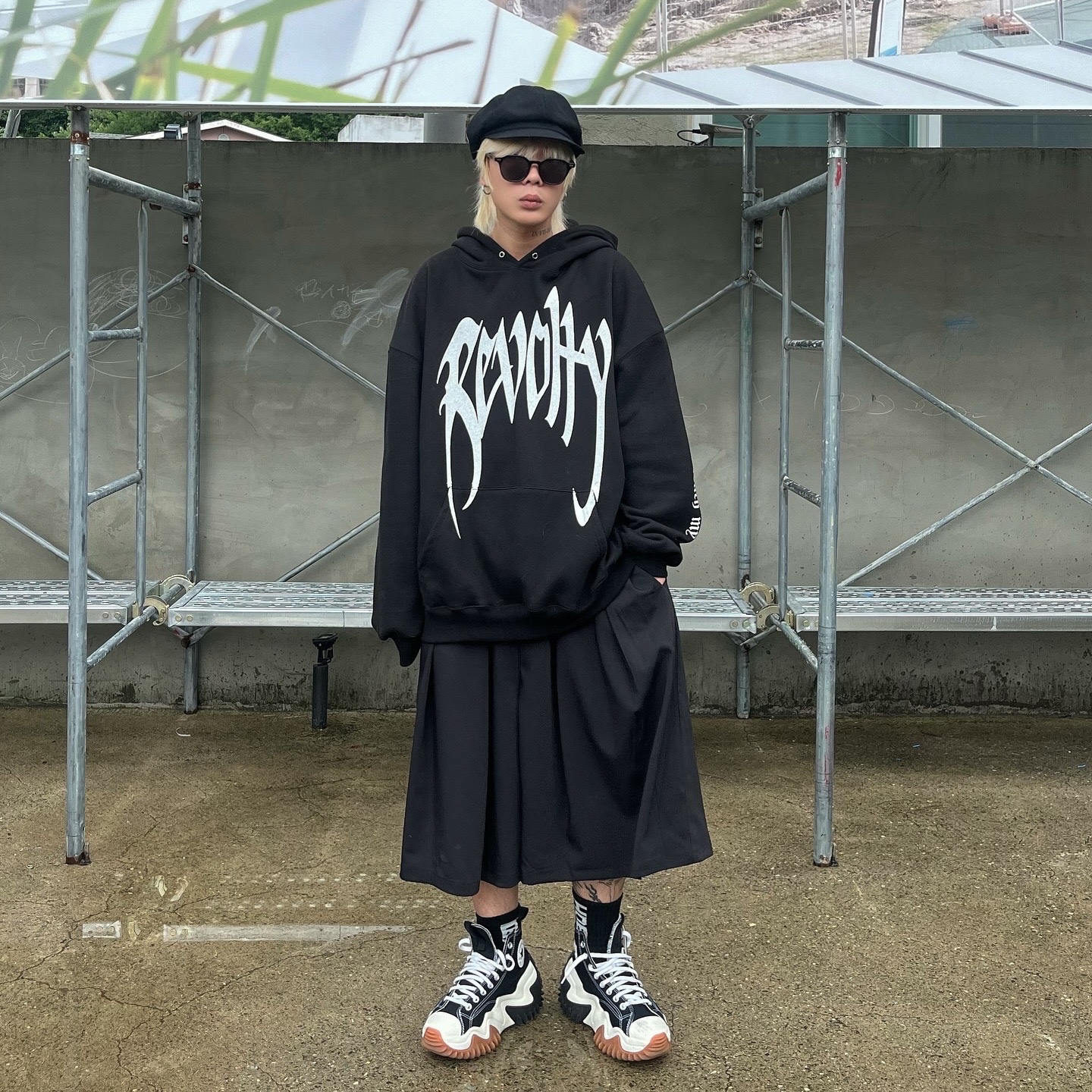 Converse Run Star Motion High Black 착용 스타일 - 3