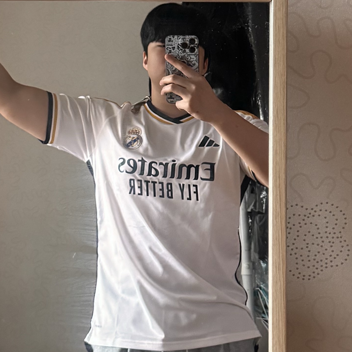 Adidas Real Madrid 2023/24 Home Jersey White - KR Sizing (Non Marking Ver.) 착용 스타일