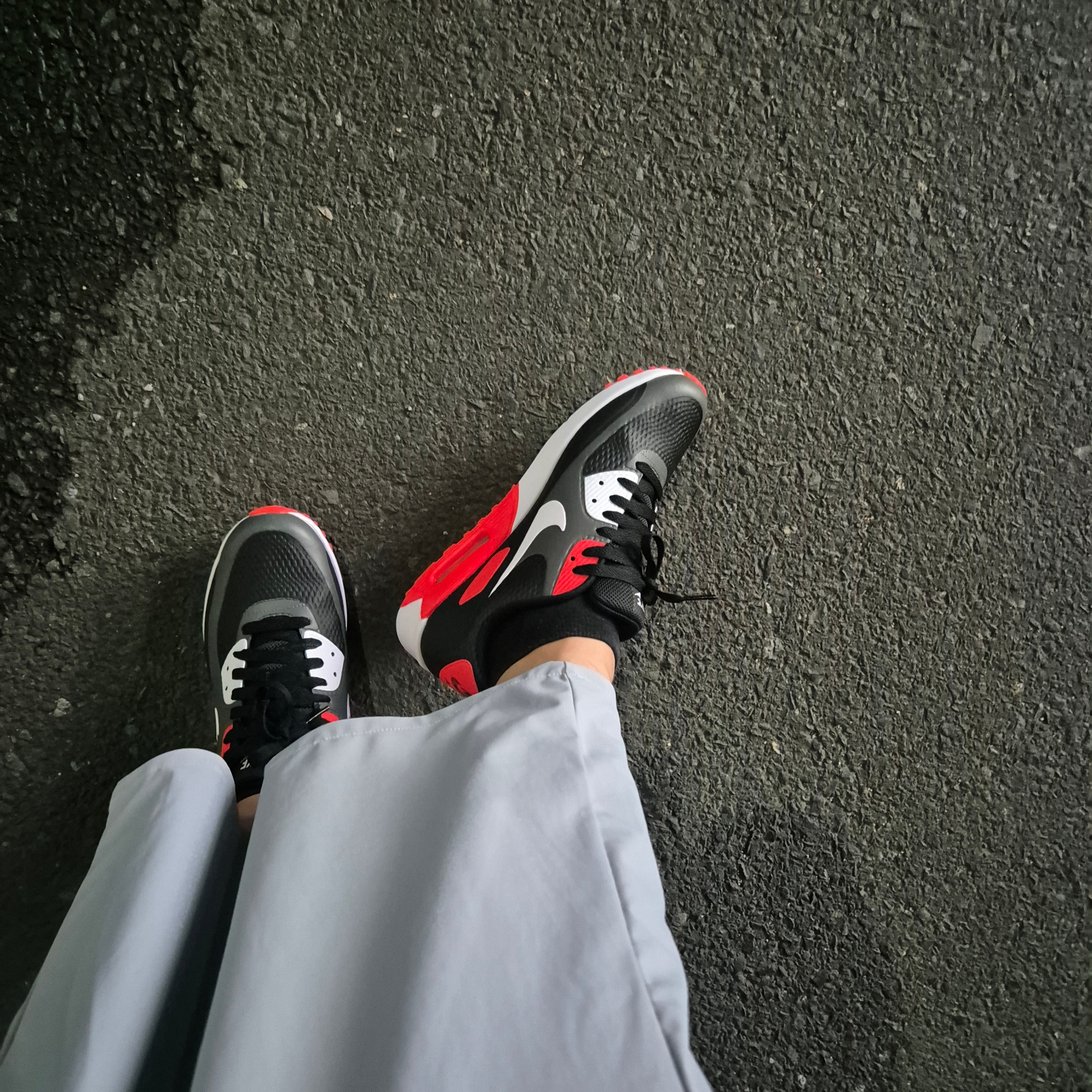 Nike Air Max 90 G Iron Grey Black 착용 스타일 - 1