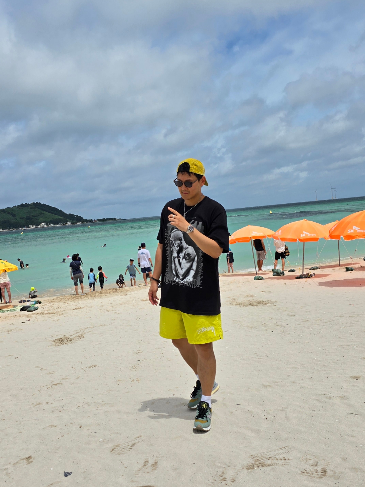 Nike x Stussy Shorts High Voltage (FJ9167-344), Supreme Coated Denim Camp Cap Yellow - 24SS 착용 스타일 - 1