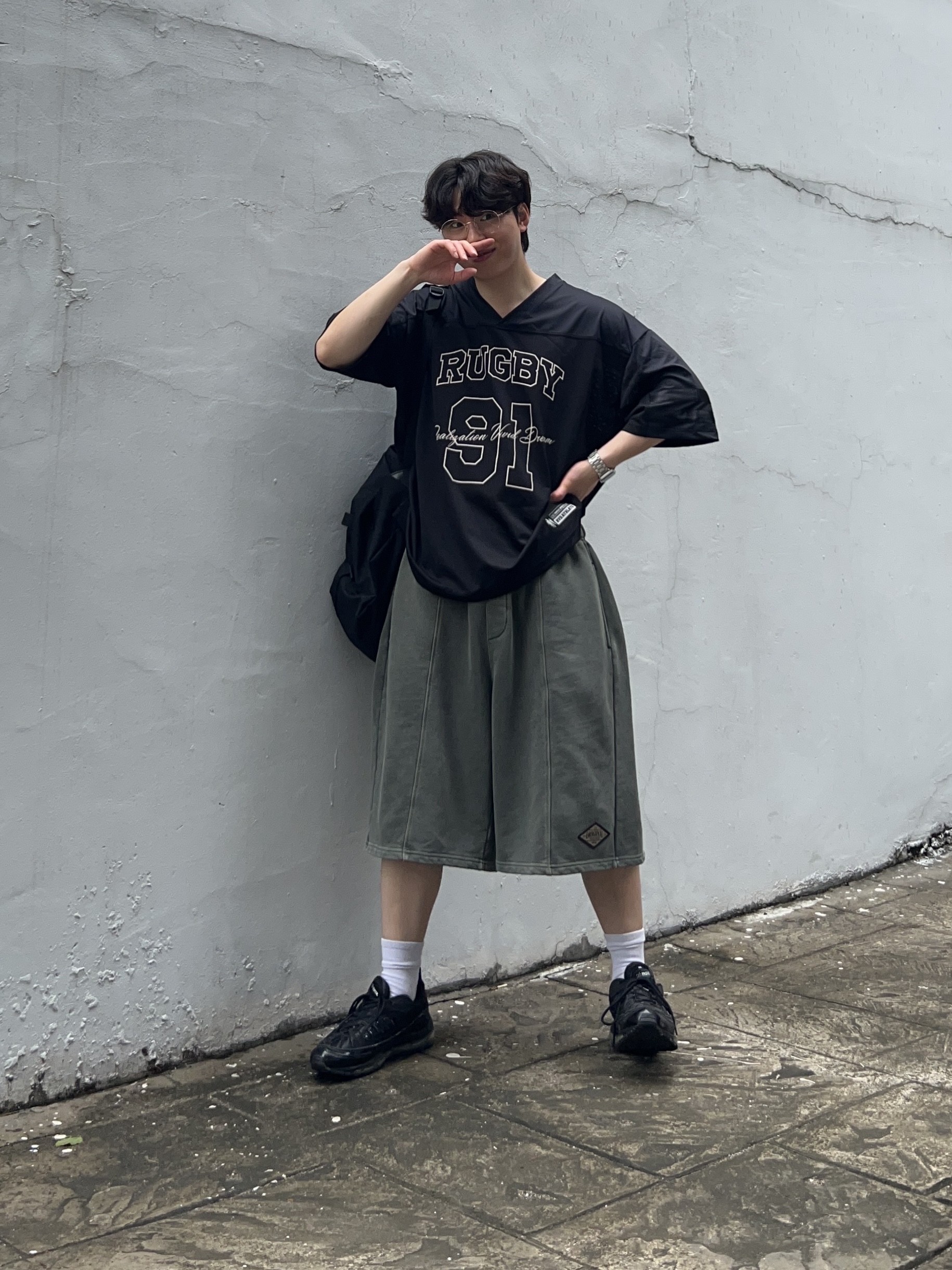 Nike x Supreme Air Max 98 Black, Comme des Garcons Homme Plus Nylon Backpack Large Black 착용 스타일 - 2