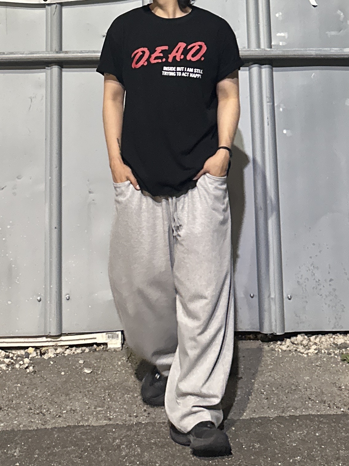 Balenciaga Circuit Sneaker Black, Project G/R Membership Meme D.E.A.D T-Shirt Black 착용 스타일 - 2