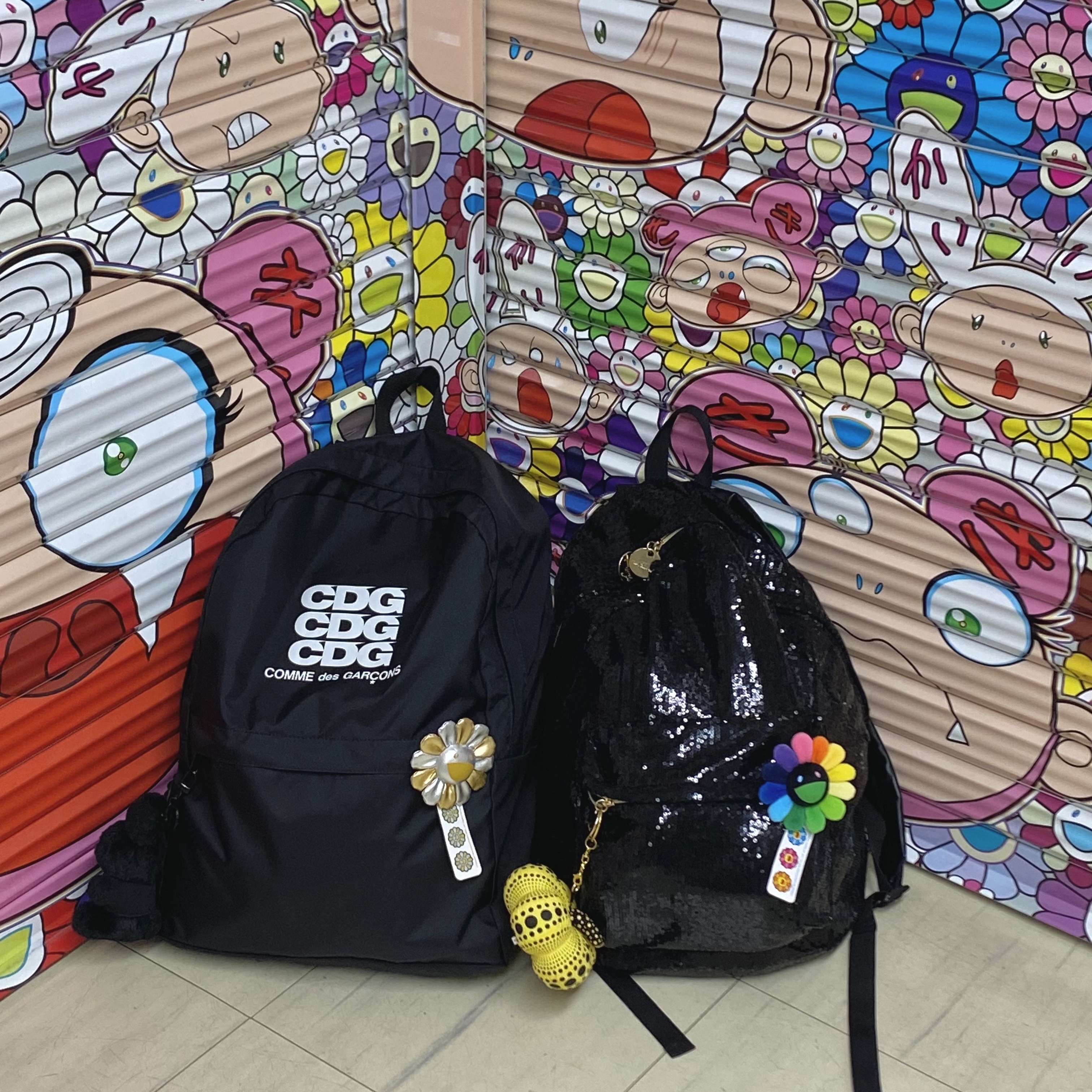 CDG Backpack Black 착용 스타일