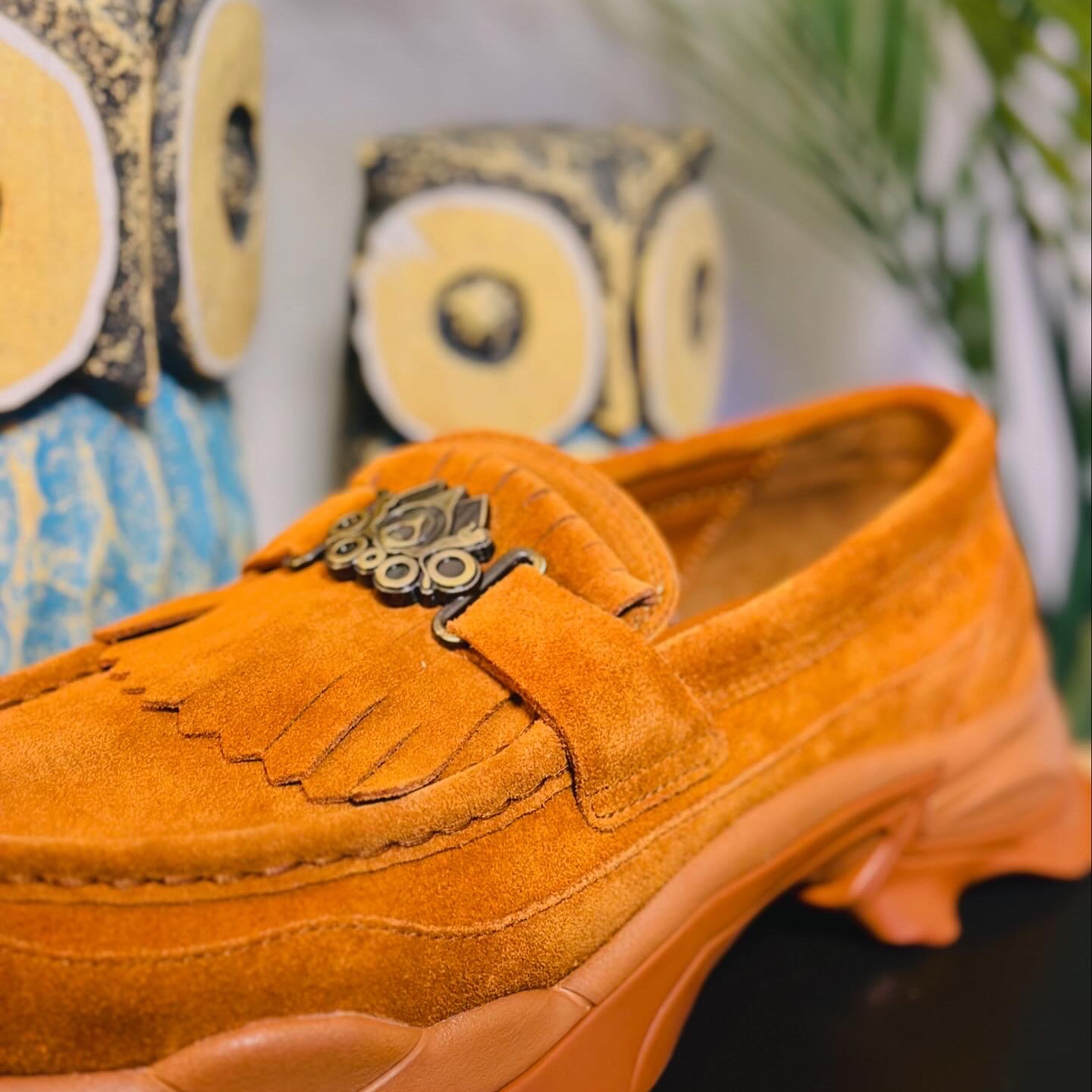 Puma x Palomo Nitefox Suede Loafer Teak 착용 스타일 - 2