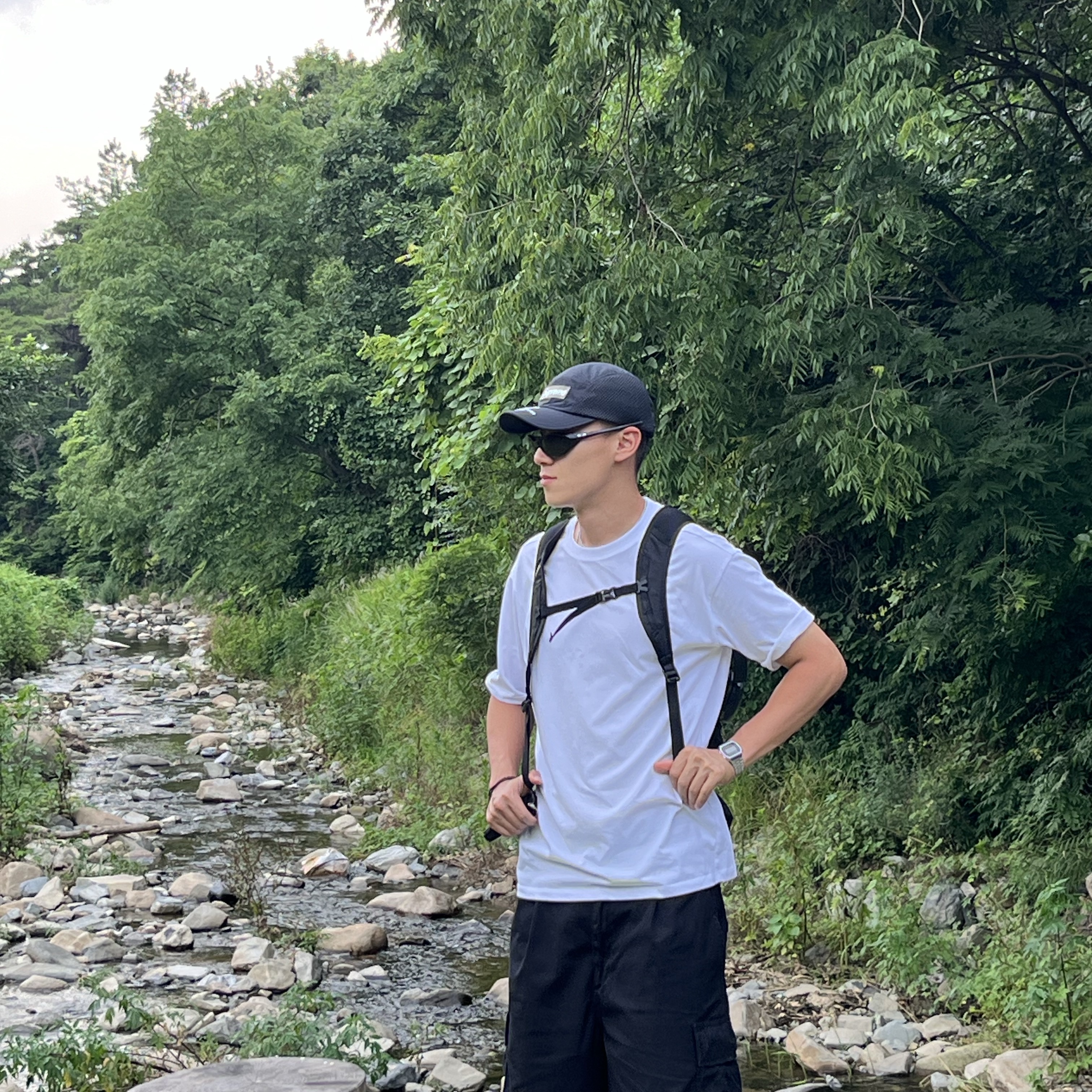 Salomon Trailblazer 20 Black (New Ver.), Supreme Mesh Side Panel Camp Cap Black - 24SS 착용 스타일 - 4