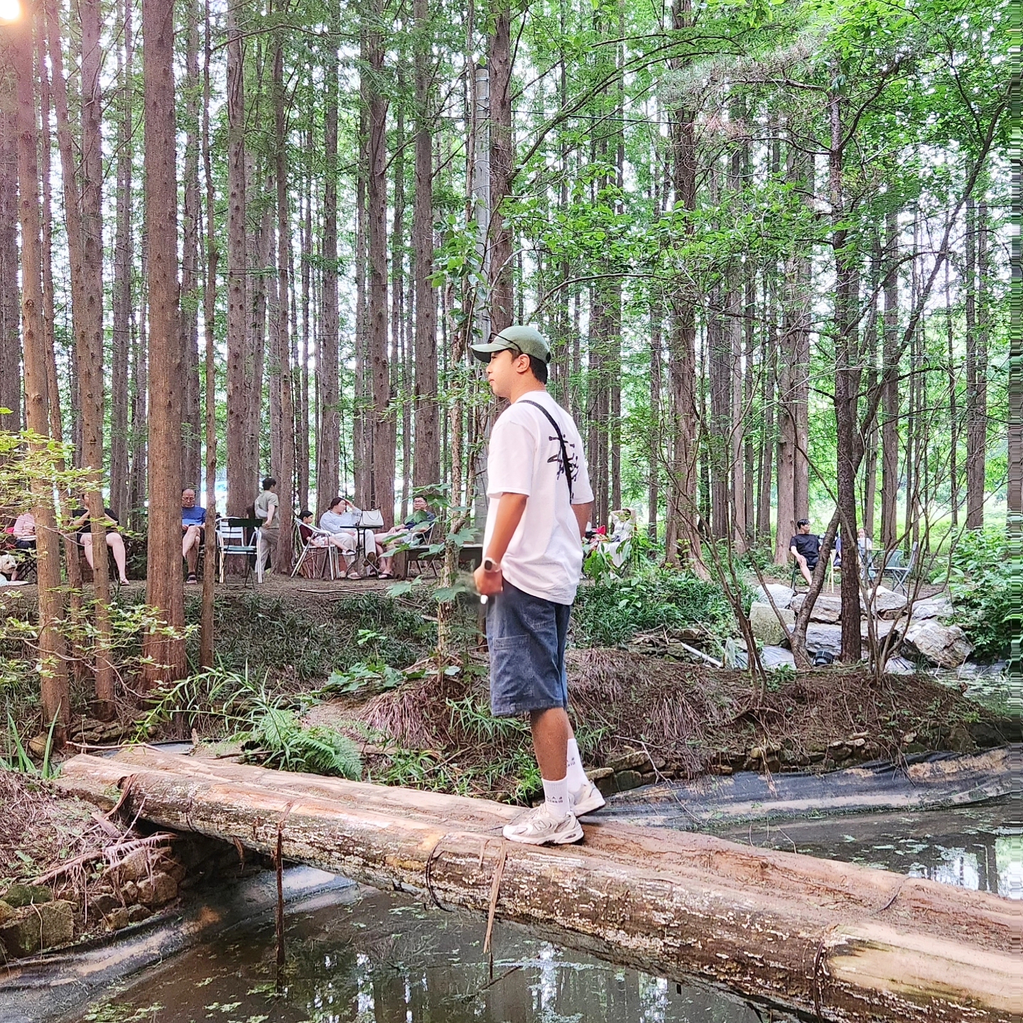 Stussy Basic Stussy T-Shirt White 2024, 2025, Emis New Logo Emis Cap Green 착용 스타일 - 1