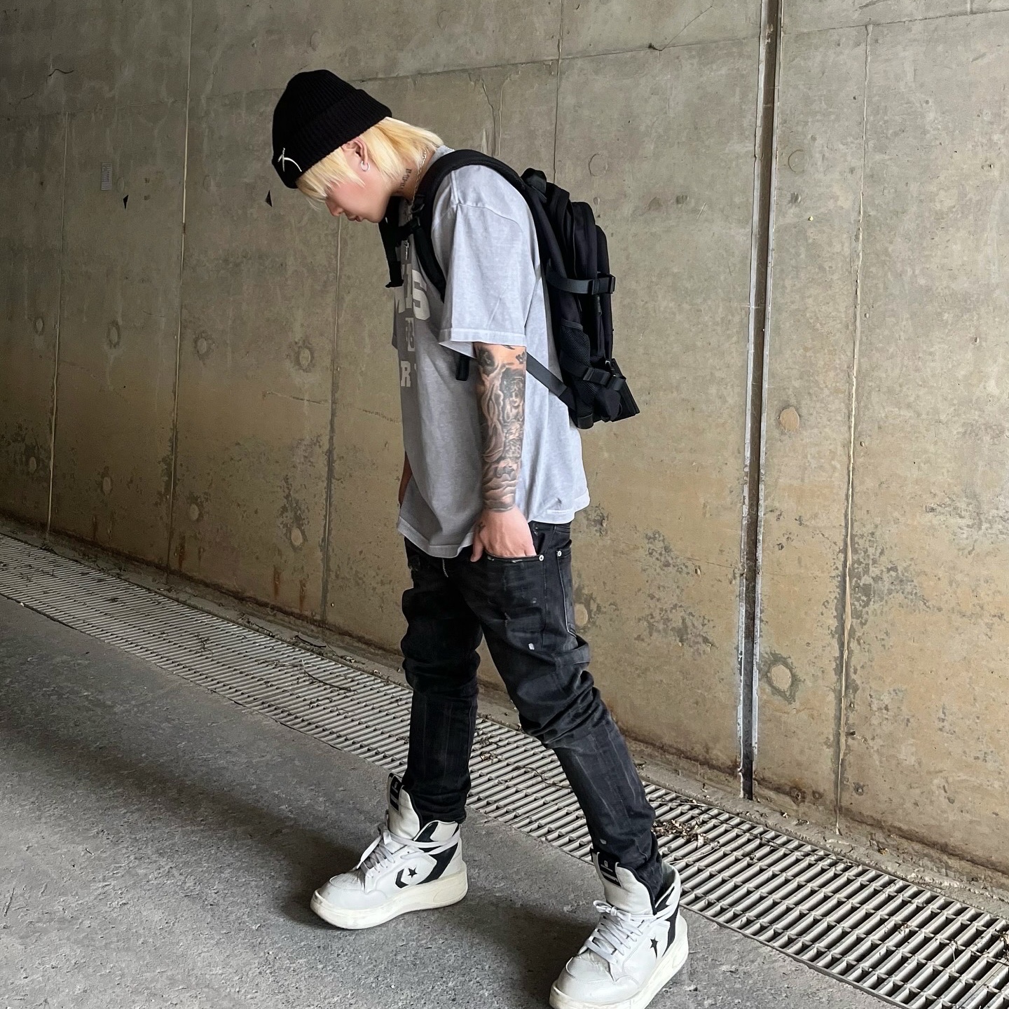 Converse x Drkshdw Turbowpn Pelican 착용 스타일 - 2