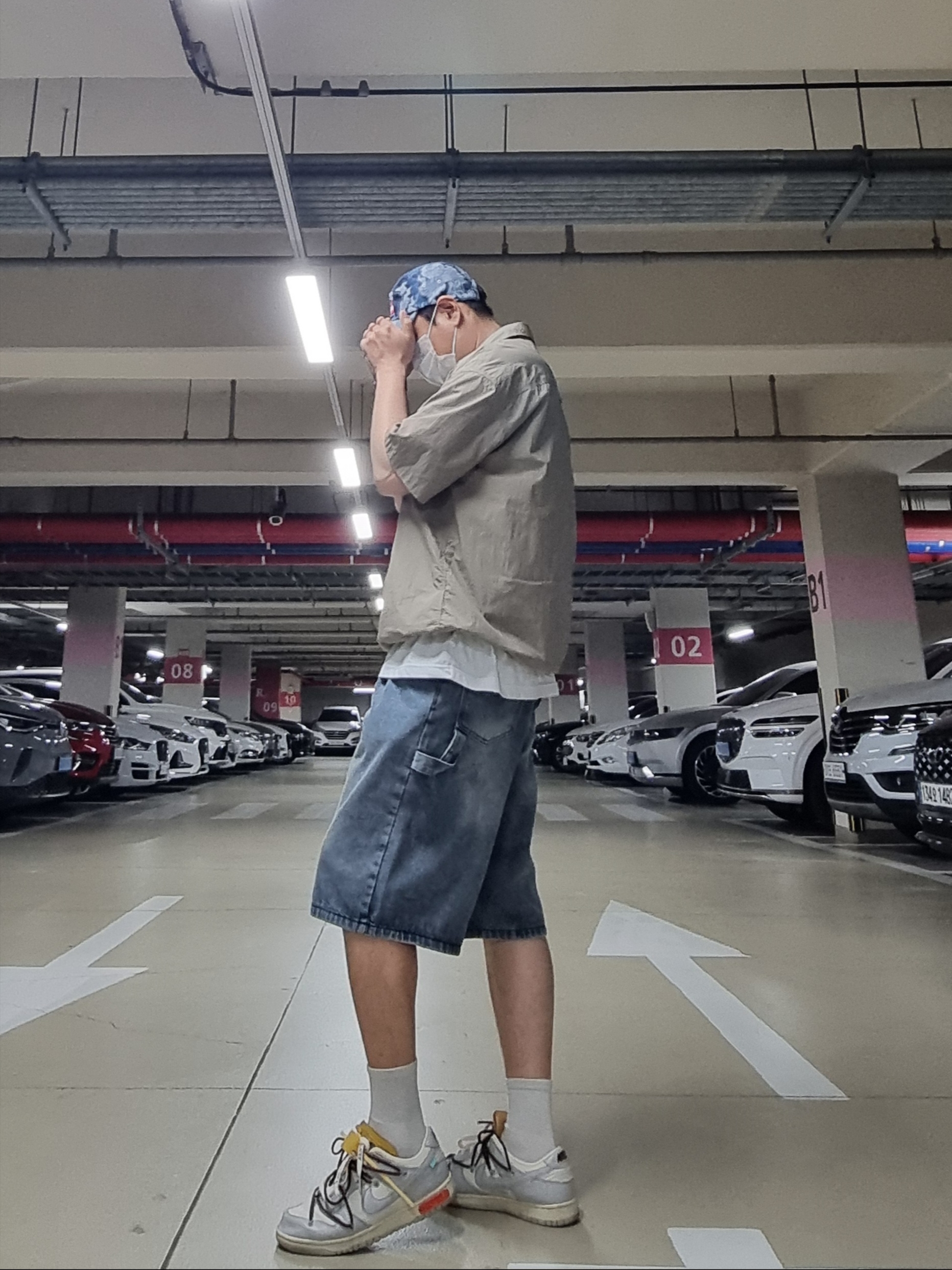 Supreme Flames Jacquard Denim Camp Cap Washed Indigo - 23SS, Nike x Off-White Dunk Low The 50 - Lot 46 착용 스타일 - 1
