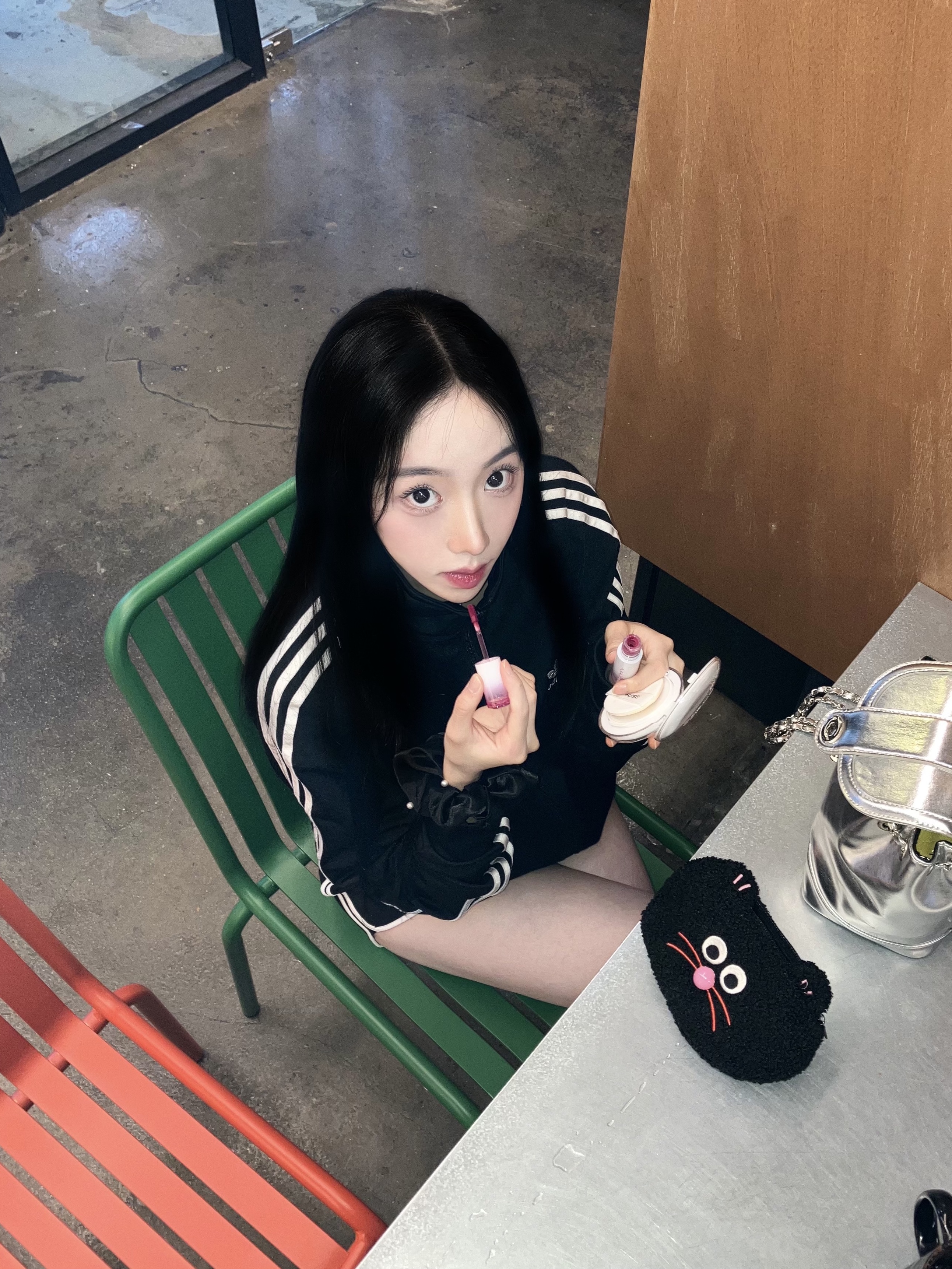 (W) Adidas Gazelle Bold Pink Glow Victory Blue, Adidas Adicolor Classics Firebird Track Top Black - KR Sizing 착용 스타일 - 2