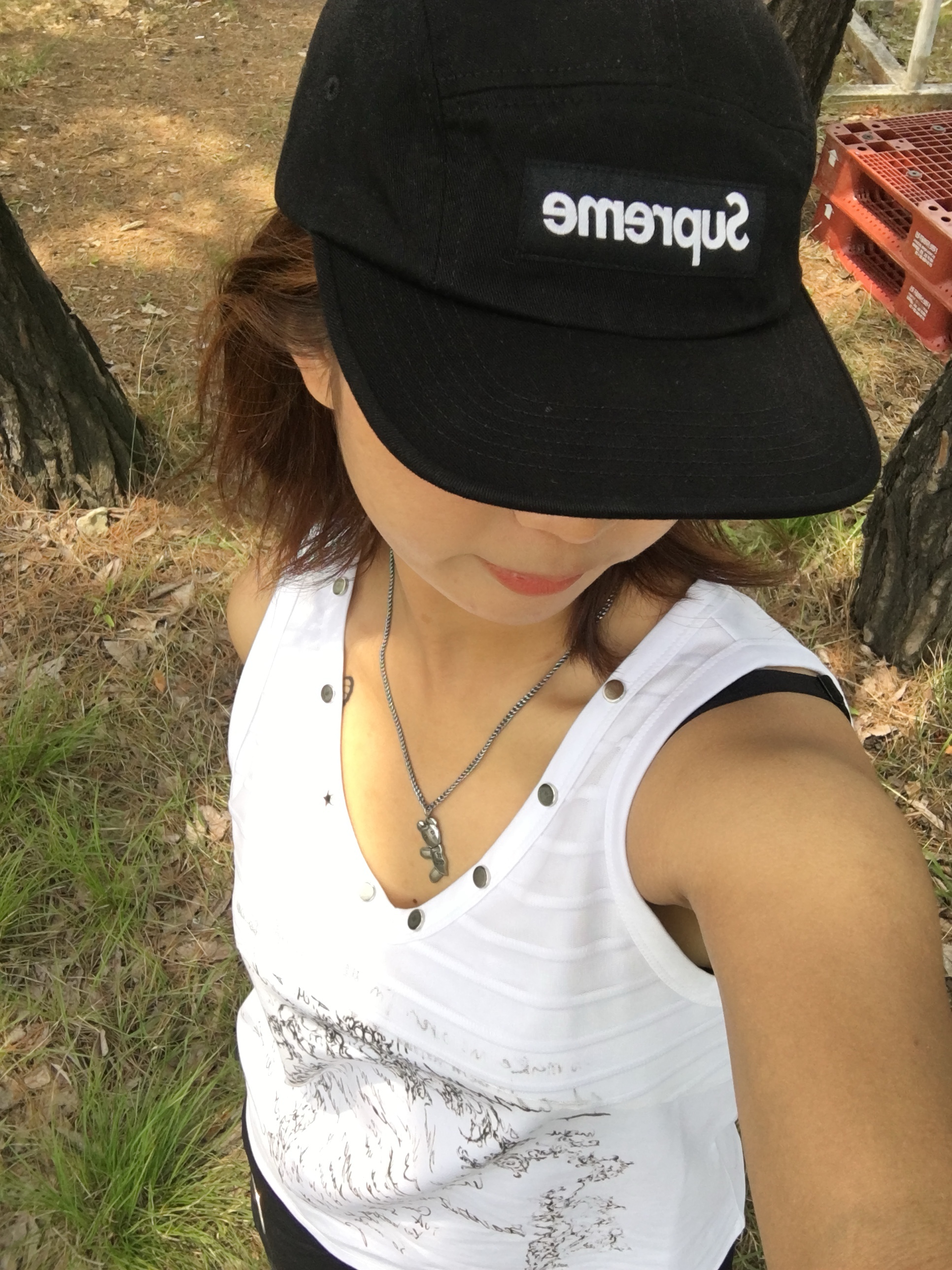 Heaven by Marc Jacobs Friendship Necklace Set Silver Ox (Set of 2), Supreme Washed Chino Twill Camp Cap Black 착용 스타일