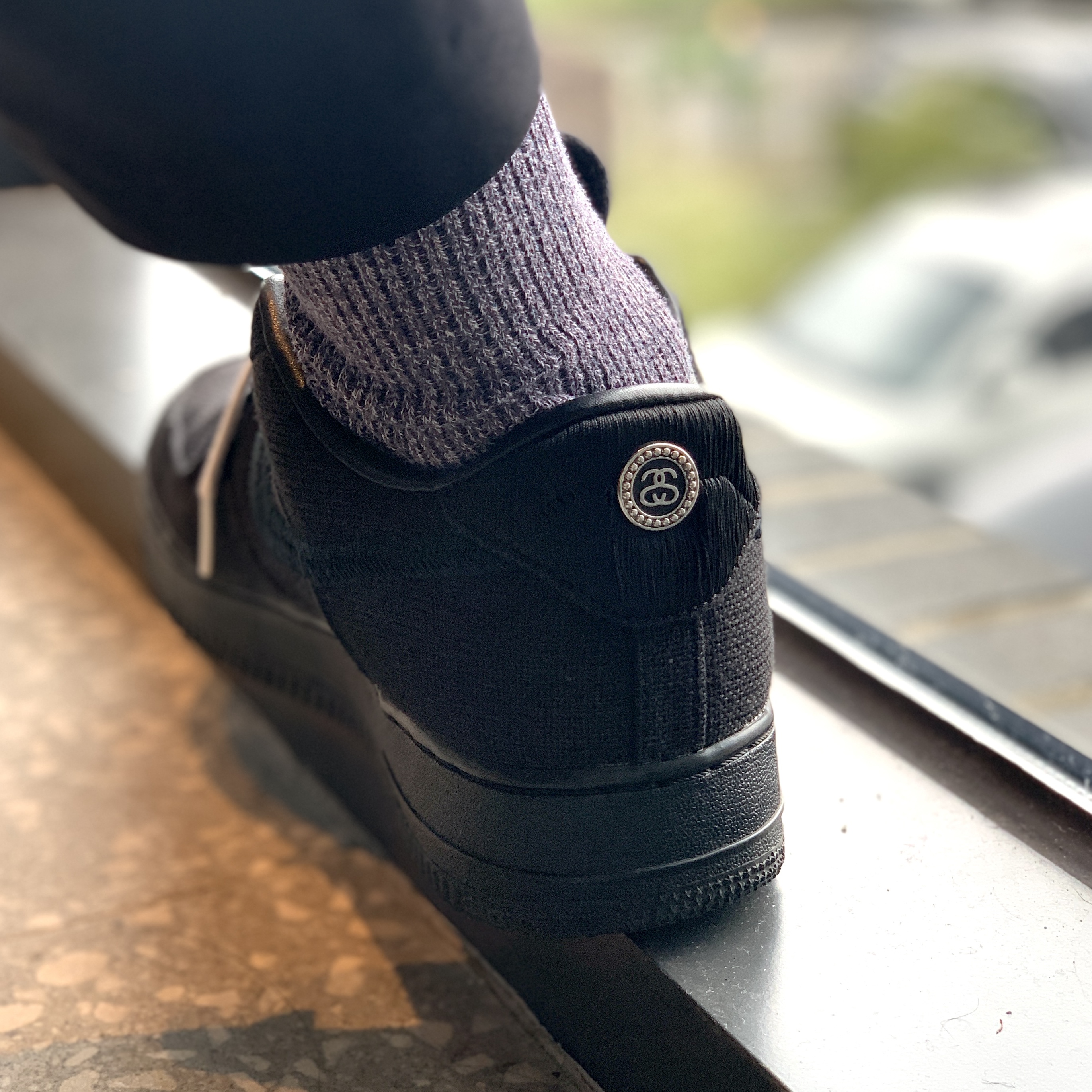 Nike x Stussy Air Force 1 Low Triple Black 착용 스타일