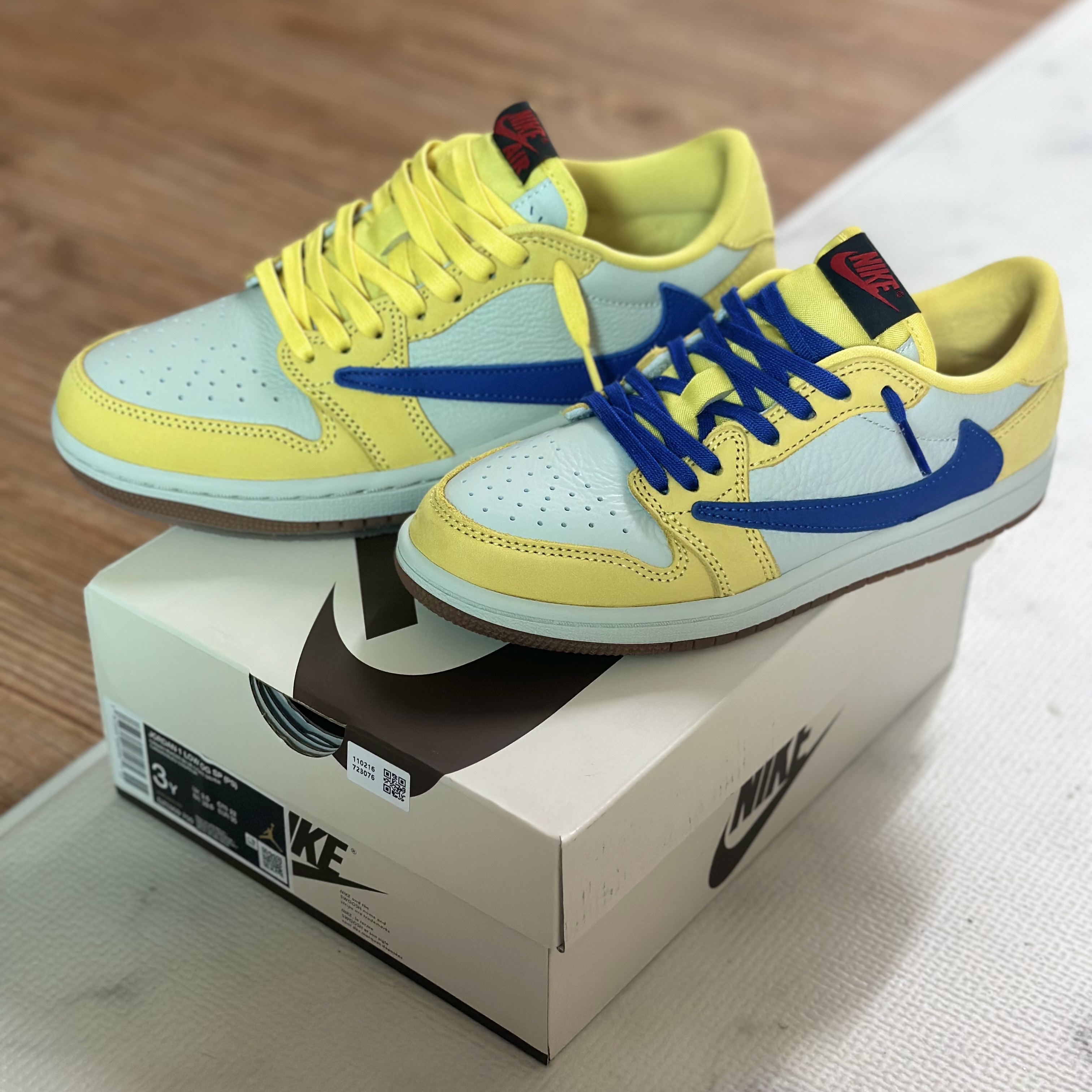 (PS) Jordan 1 x Travis Scott Retro Low OG SP Canary, (W) Jordan 1 x Travis Scott Retro Low OG SP Canary 착용 스타일