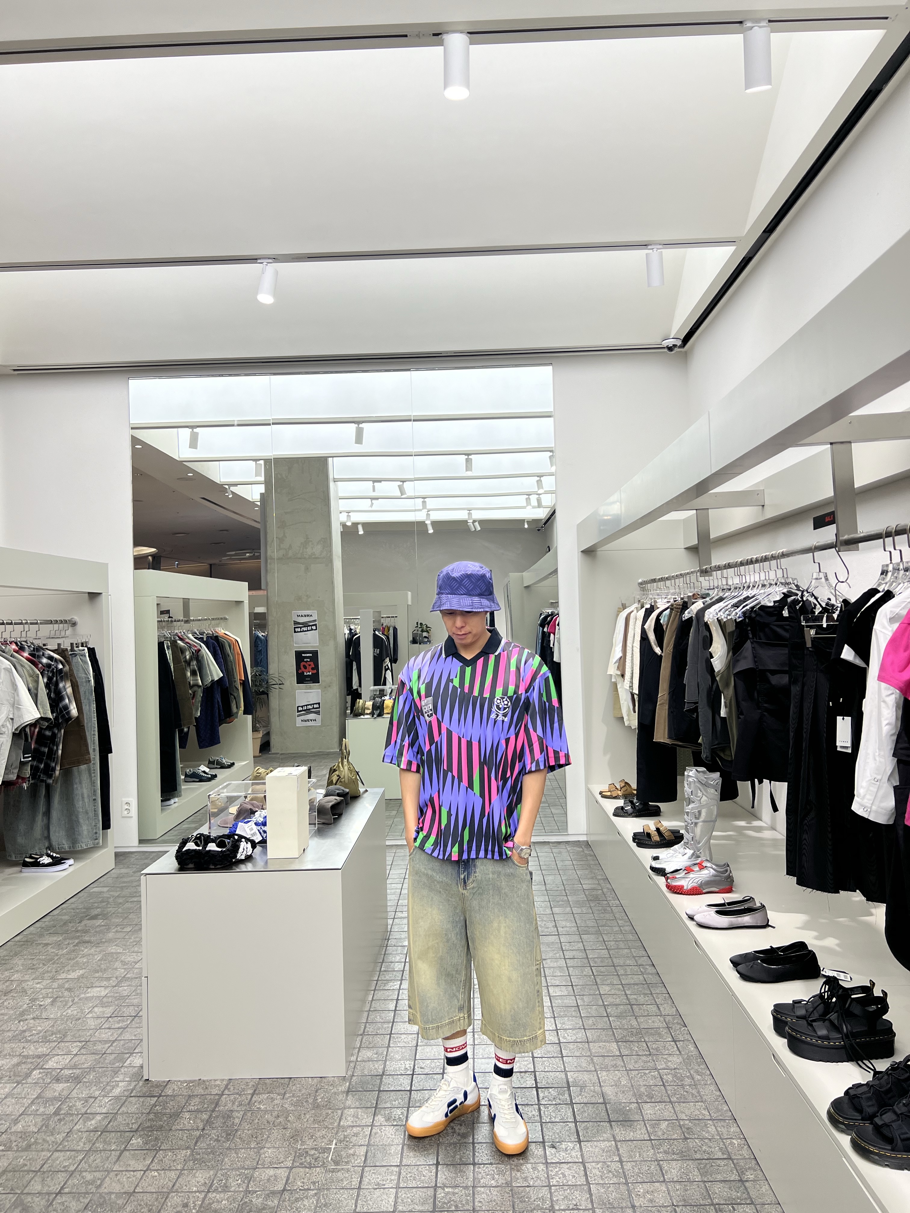 Tightbooth Checker Plate Bucket Hat Purple, LE PERE FC Amado Kit Alternate 착용 스타일