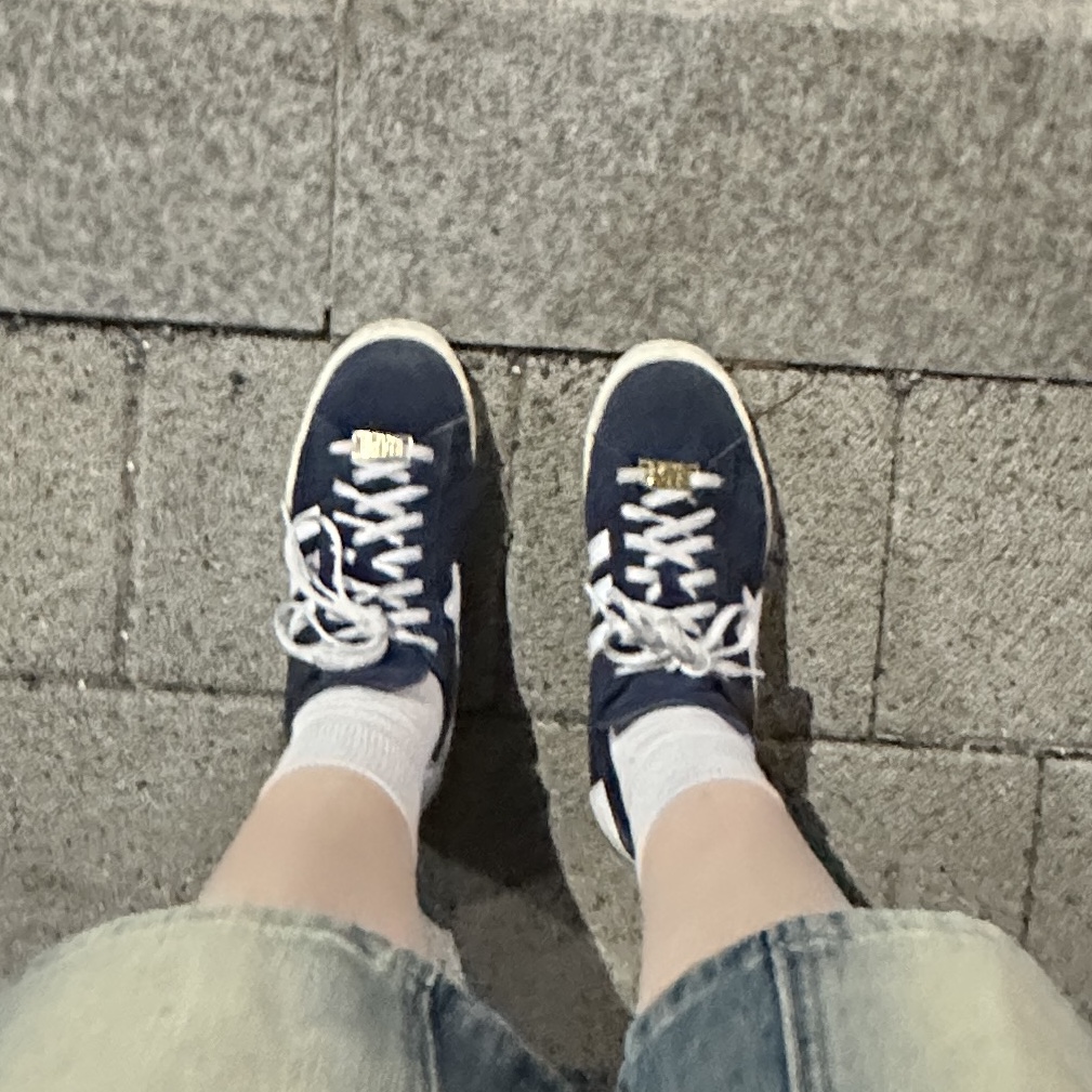 Adidas x BAPE Campus 80s Collegiate Navy 착용 스타일