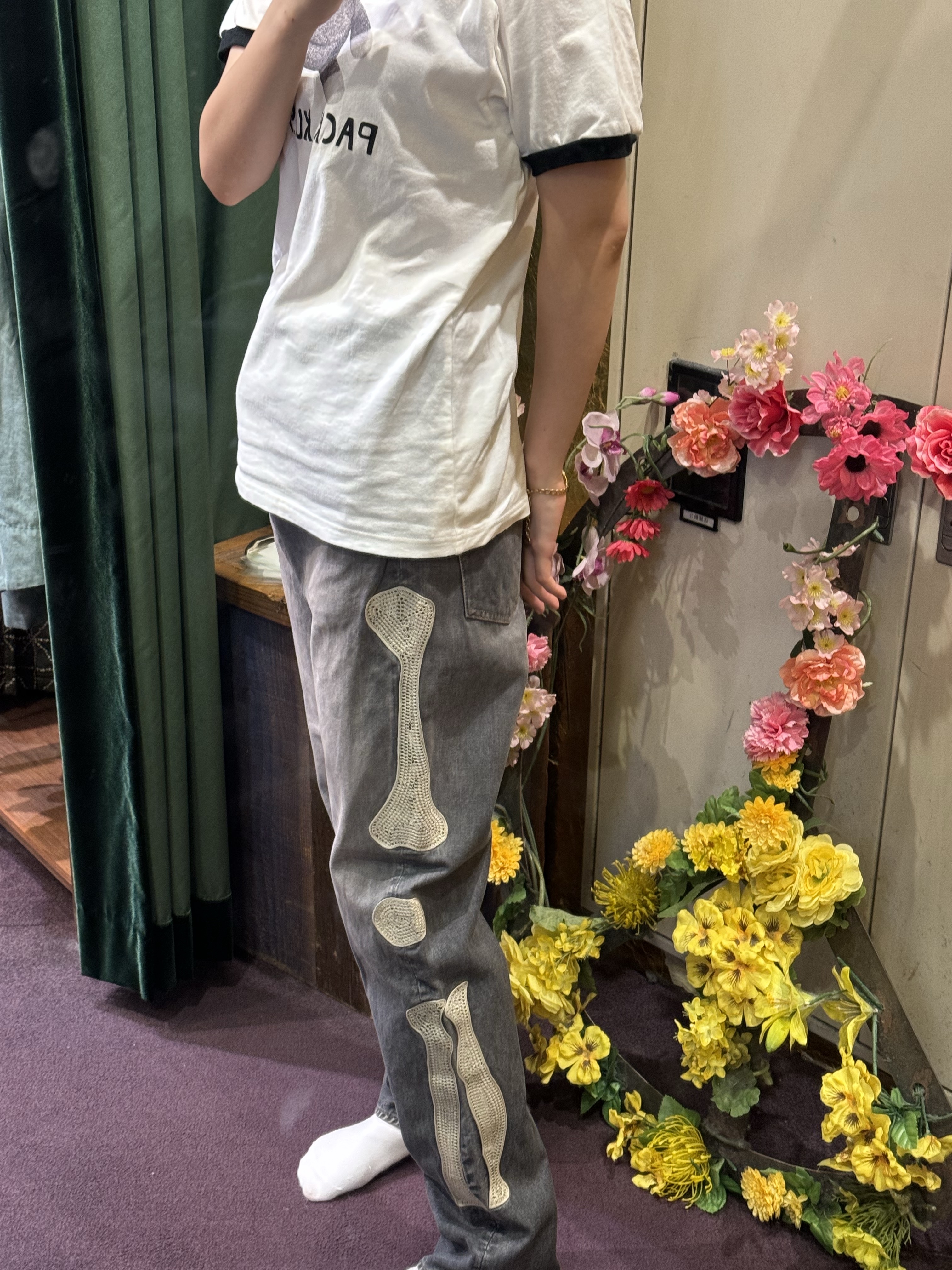 Kapital 14 oz. Denim Mexican Tuxedo 5P Okagilly Pants Black 착용 스타일 - 3