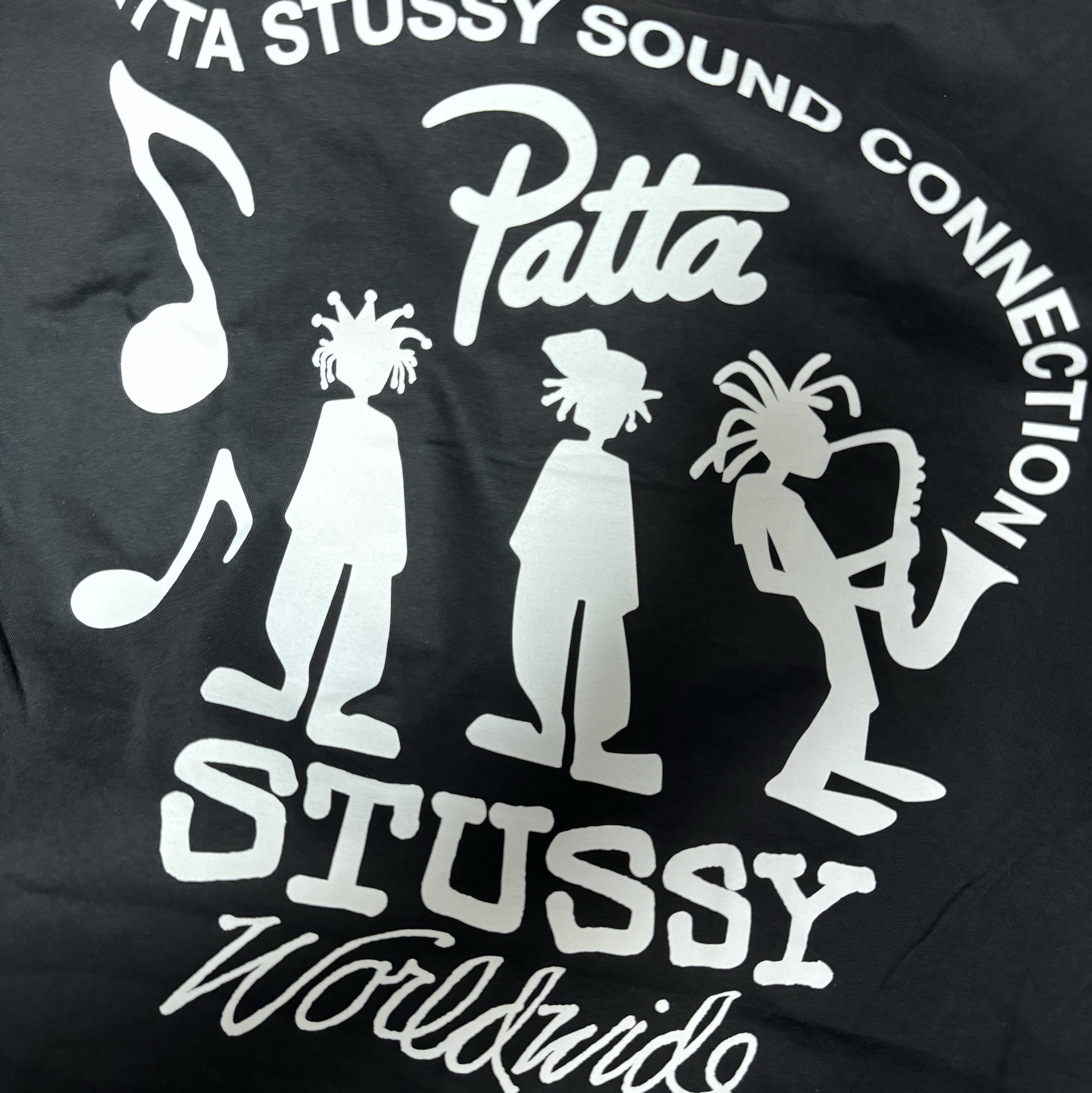 Stussy x Patta Sound Connection T-Shirt Black 착용 스타일