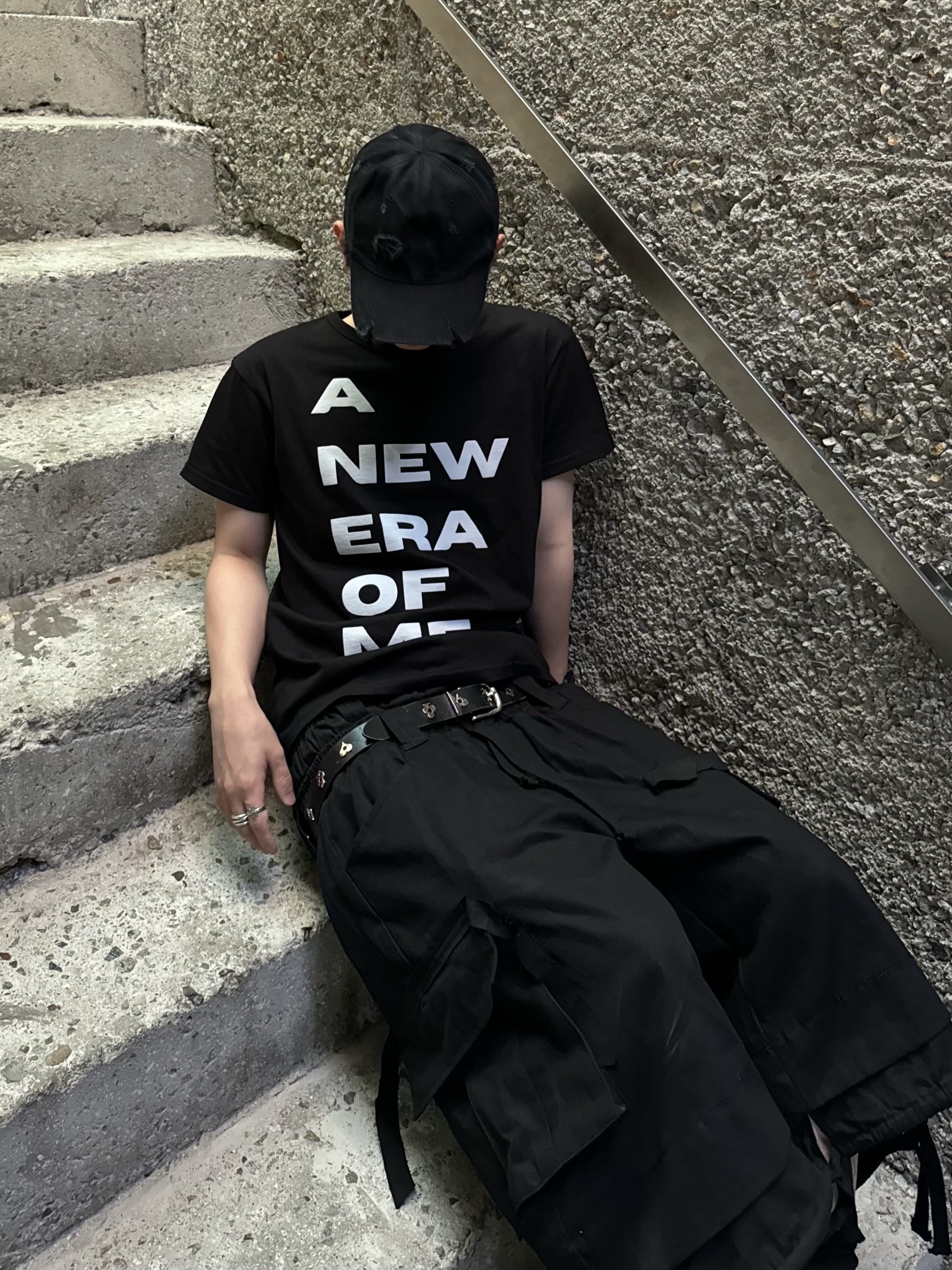 Project G/R Crashed Cap Black, Stussy Royal Suit Dress Belt Black 착용 스타일 - 3