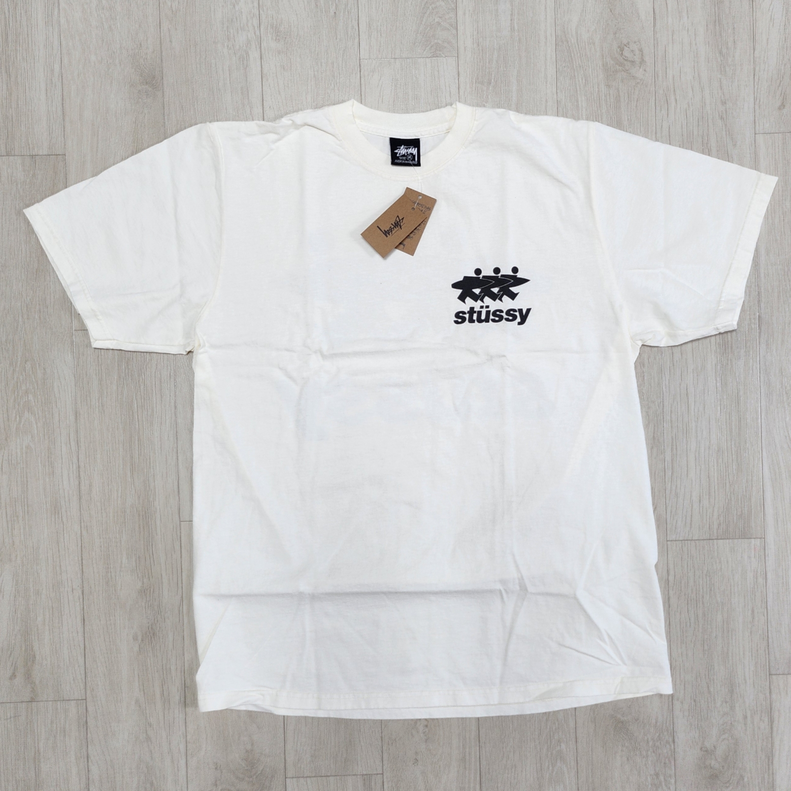 Stussy Surfwalk Pigment Dyed T-Shirt Natural 착용 스타일 - 1