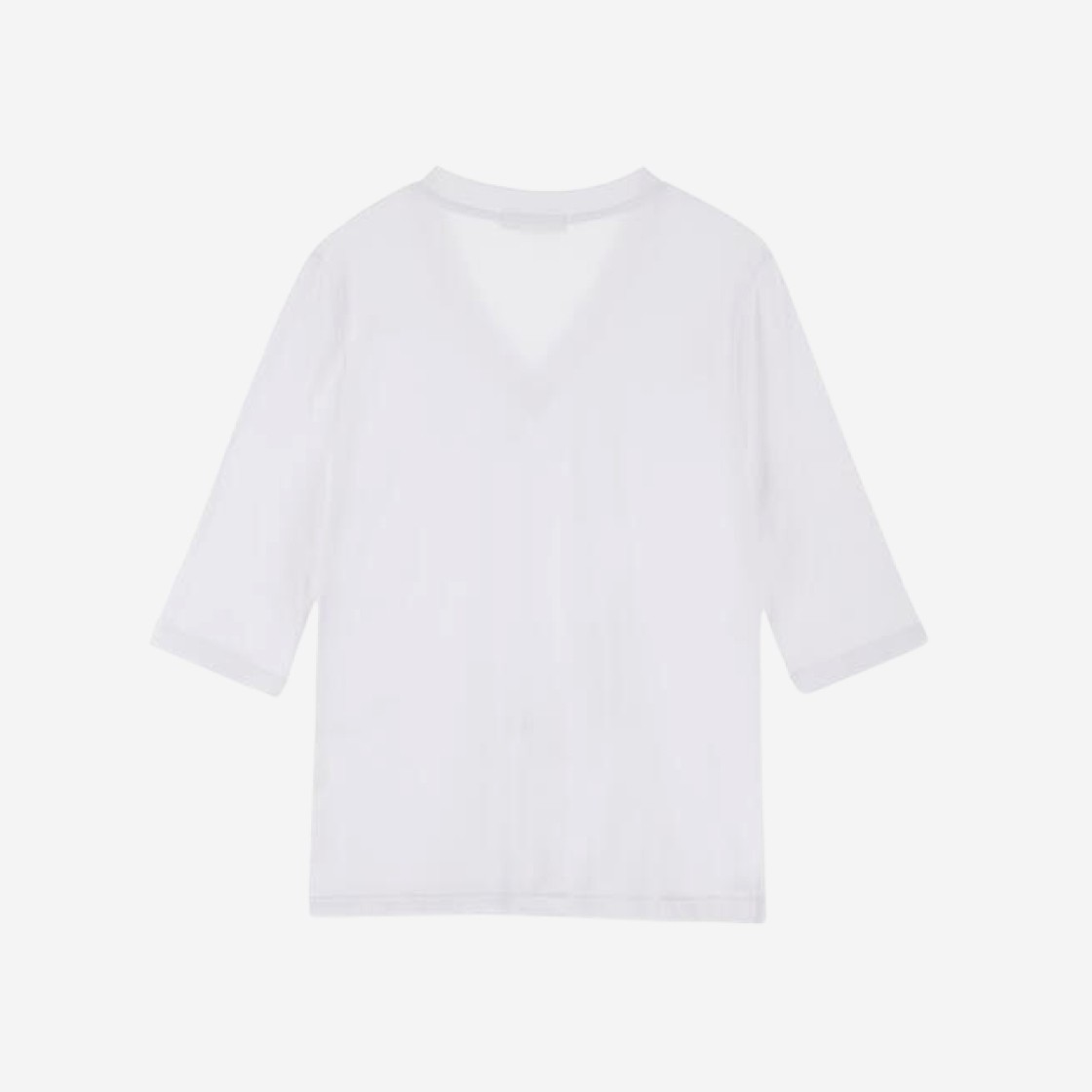 (W) Deinet V Neck Sleeve T-Shirts in White 상세 이미지 2