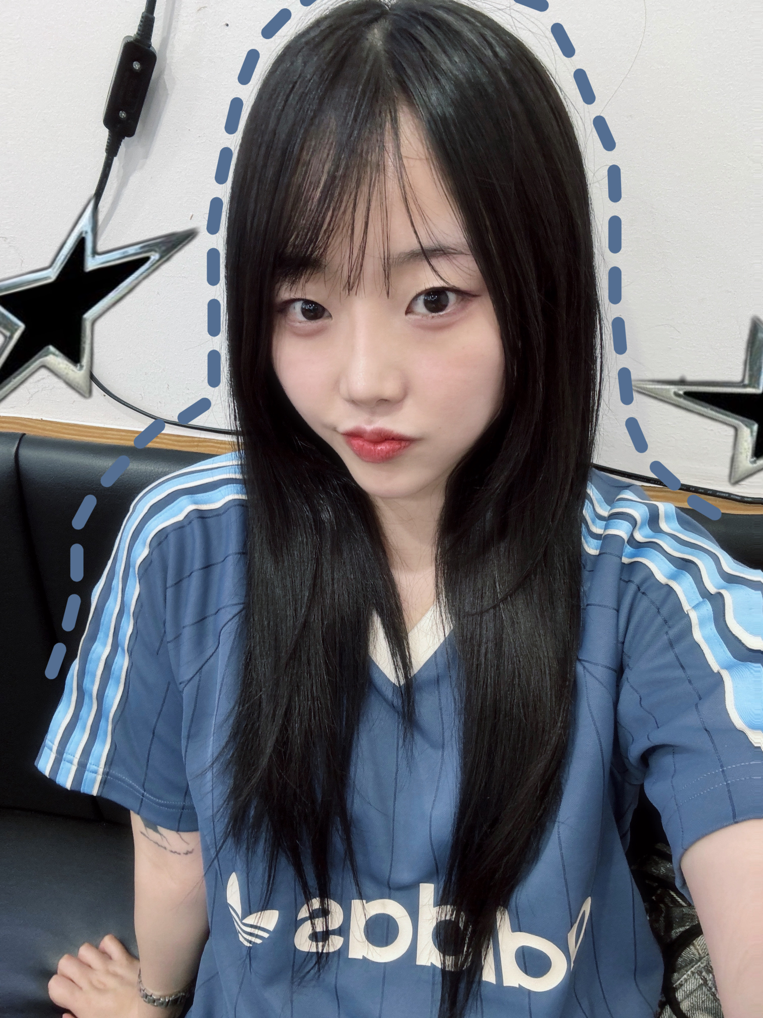 Adidas Pinstripe Jersey Preloved Ink - KR Sizing 착용 스타일 - 2