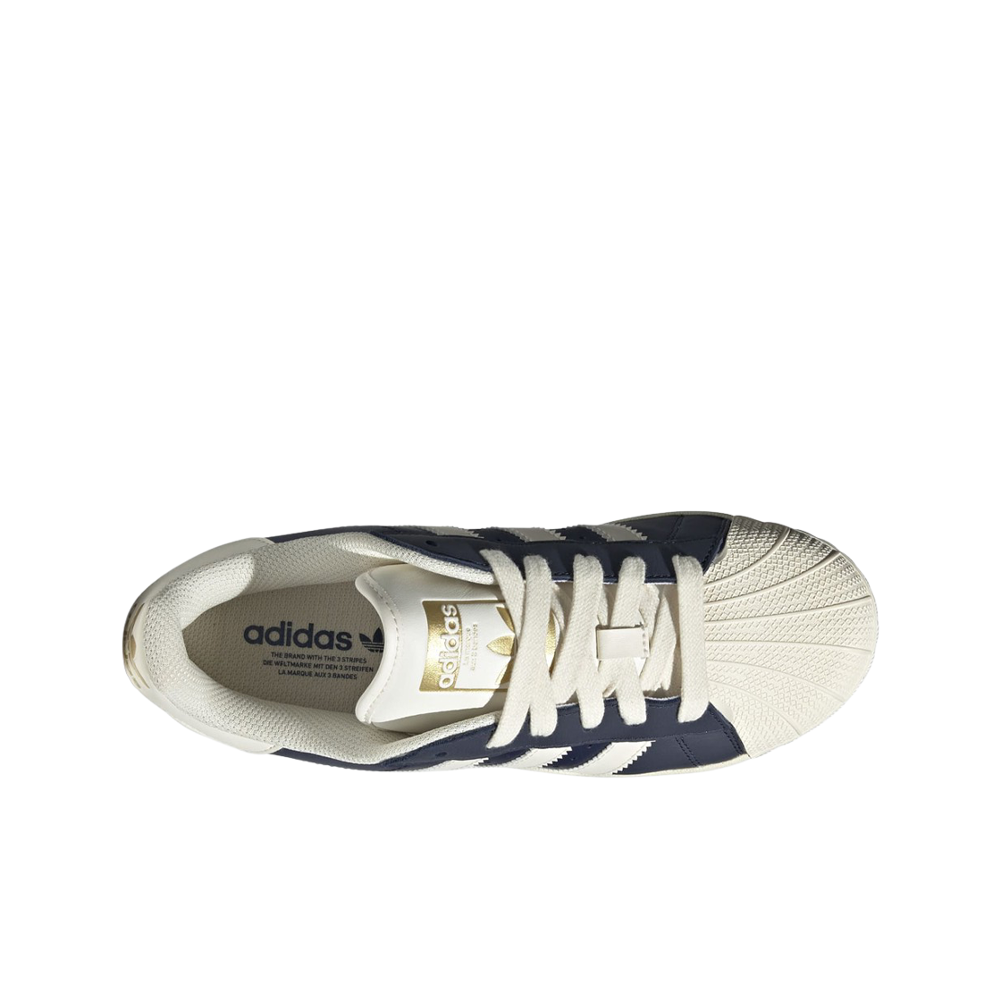 (W) 아디다스 슈퍼스타 XLG 나이트 인디고 크림 화이트((W) Adidas Superstar XLG Night Indigo Cream White) - 2