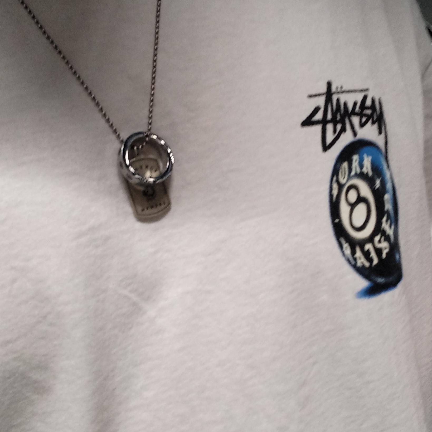 Stussy x Born X Raised 8 Ball T-Shirt White, Nike x Supreme SB Dunk Low Hyper Blue 착용 스타일 - 1