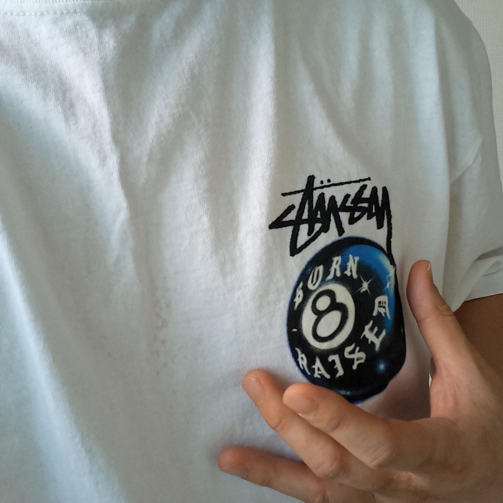 Stussy x Born X Raised 8 Ball T-Shirt White, Supreme x Nike Denim Short Black - 24SS 착용 스타일 - 6