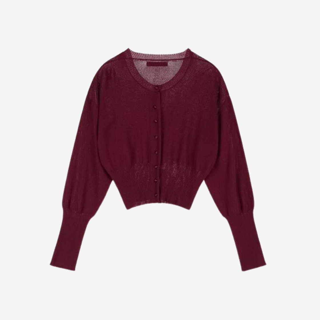 (W) Deinet Crop Round Cardigan in Burgundy 상세 이미지 1