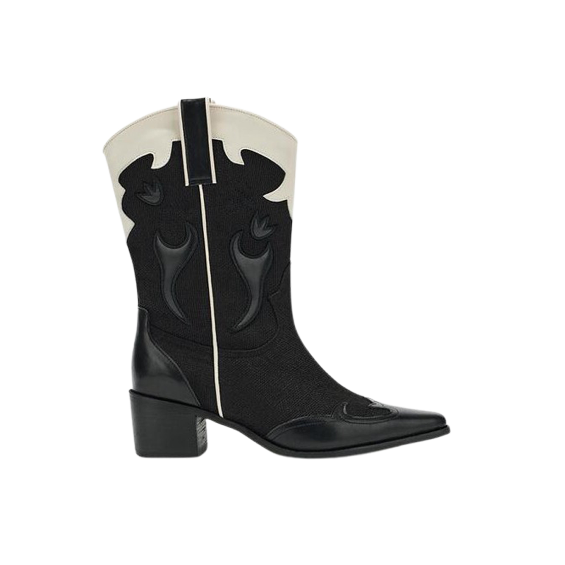 (W) 다이닛 웨스턴 미들 부츠 블랙((W) Deinet Western Middle Boots in Black)