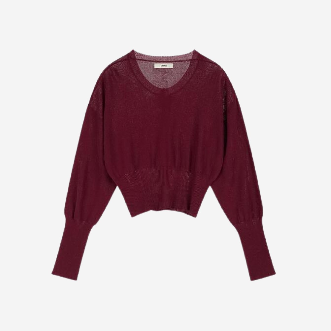 (W) Deinet Crop Round Cardigan in Burgundy 상세 이미지 2