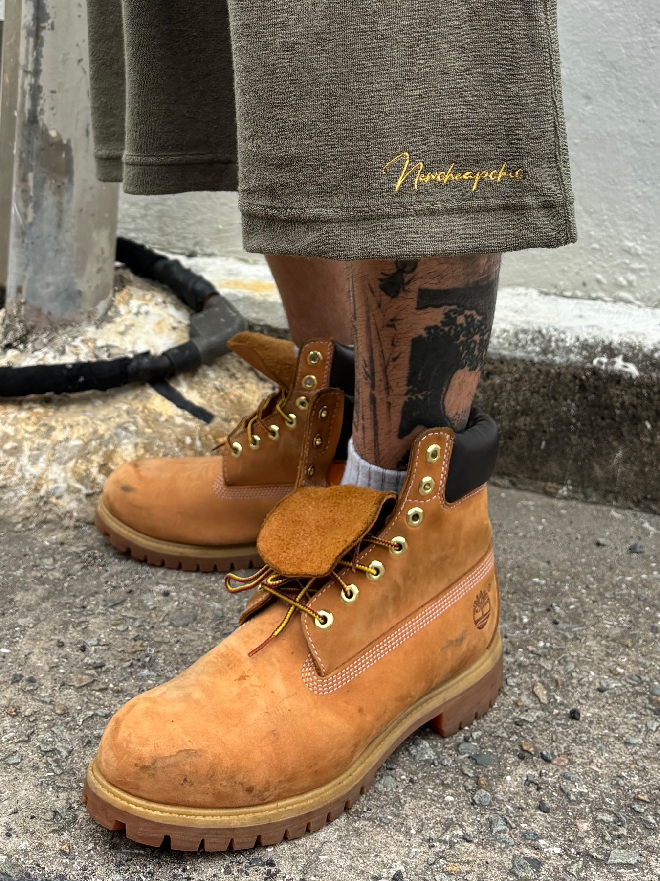 Timberland Premium 6 inch Waterproof Boot Wheat Nubuck - Wide 착용 스타일 - 5