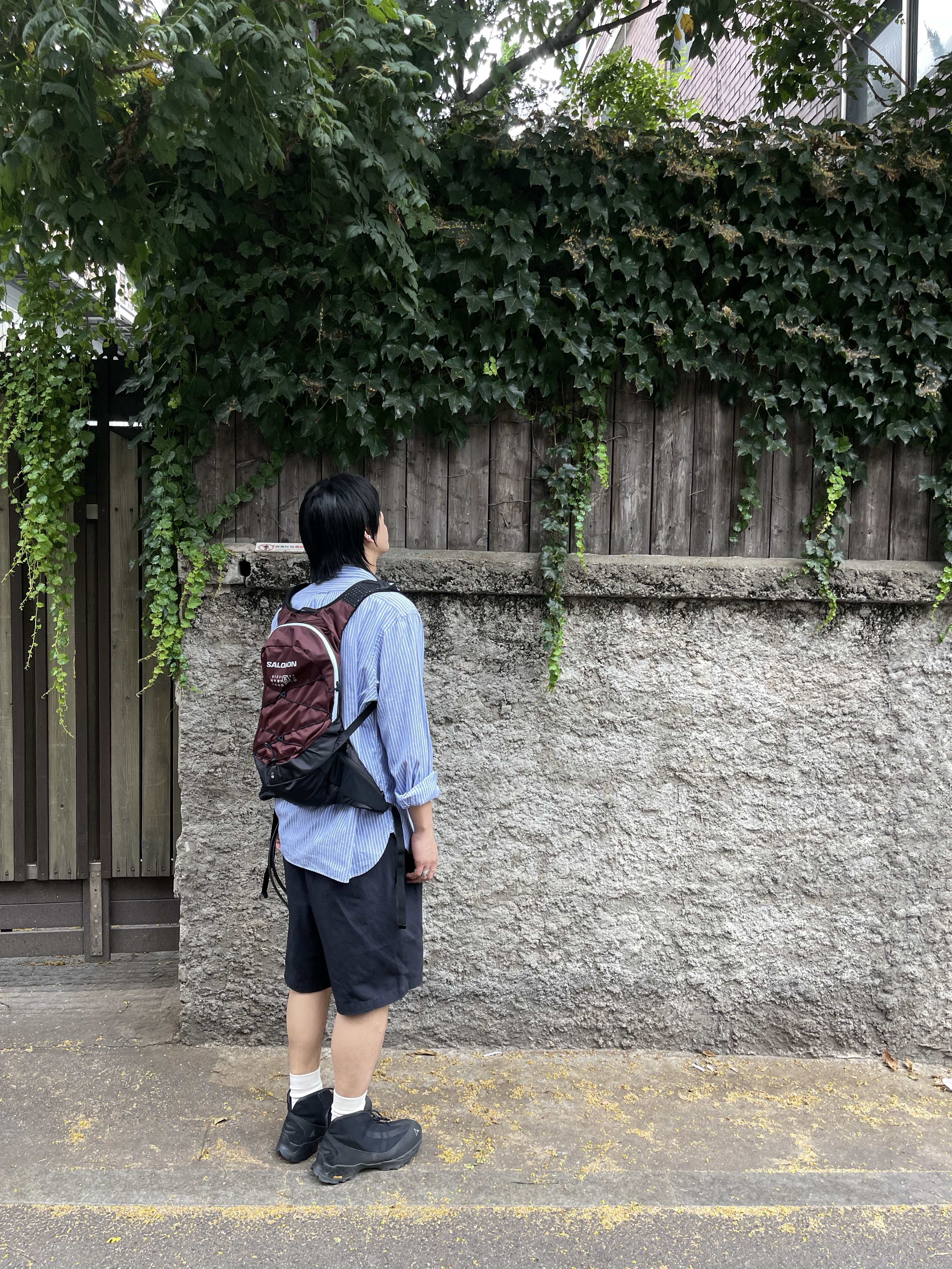Roa Hiking Teri Black, Salomon x MM6 Maison Margiela XT-15 Bordeaux 착용 스타일 - 2