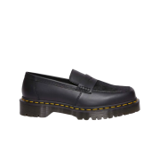 Dr. Martens Penton Bex Square Toe Hair On Leather Loafers Black