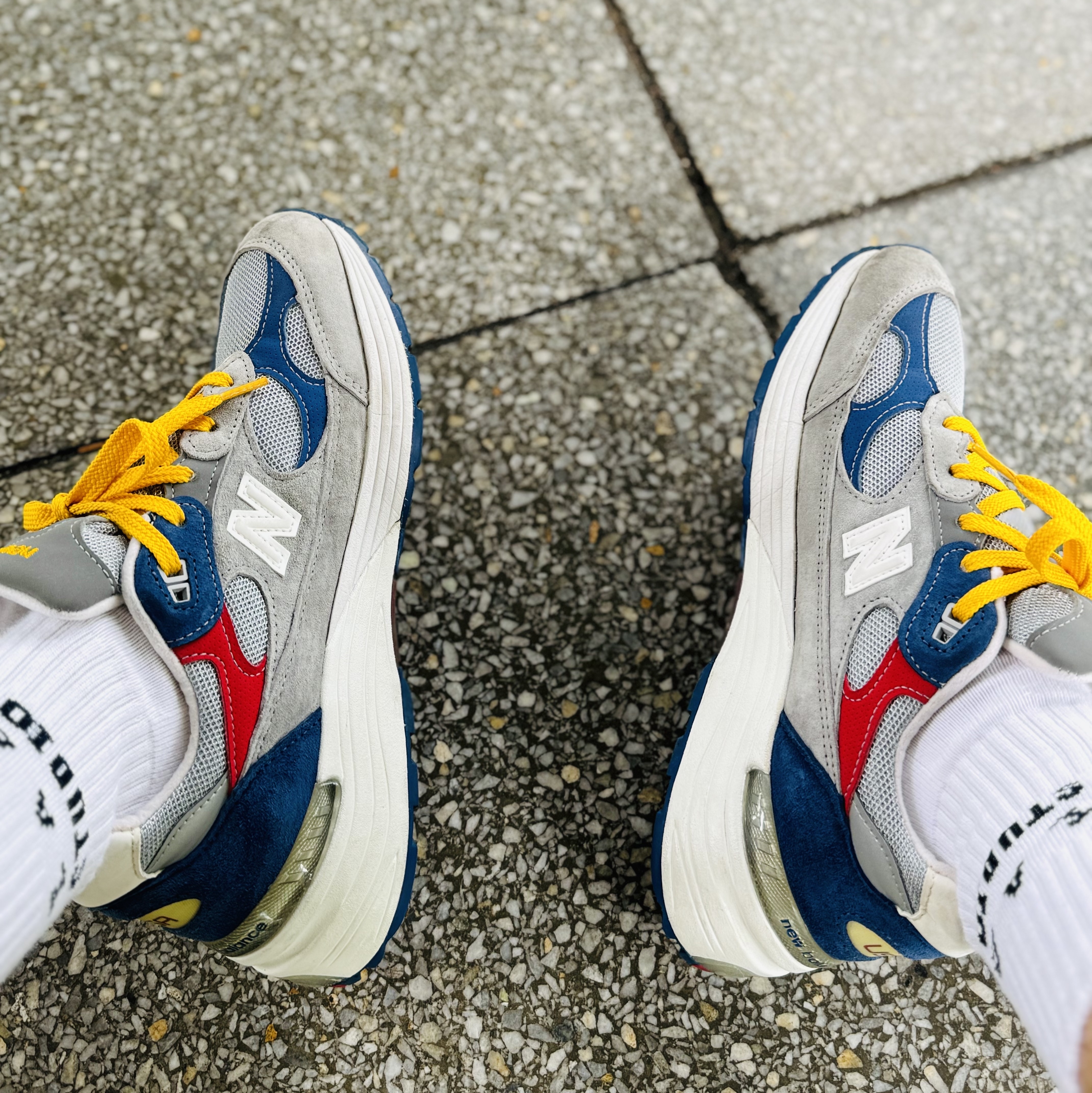 New Balance x DTLR 992 Made in USA Varsity, IAB Studio Socks White (5 Pack) 착용 스타일