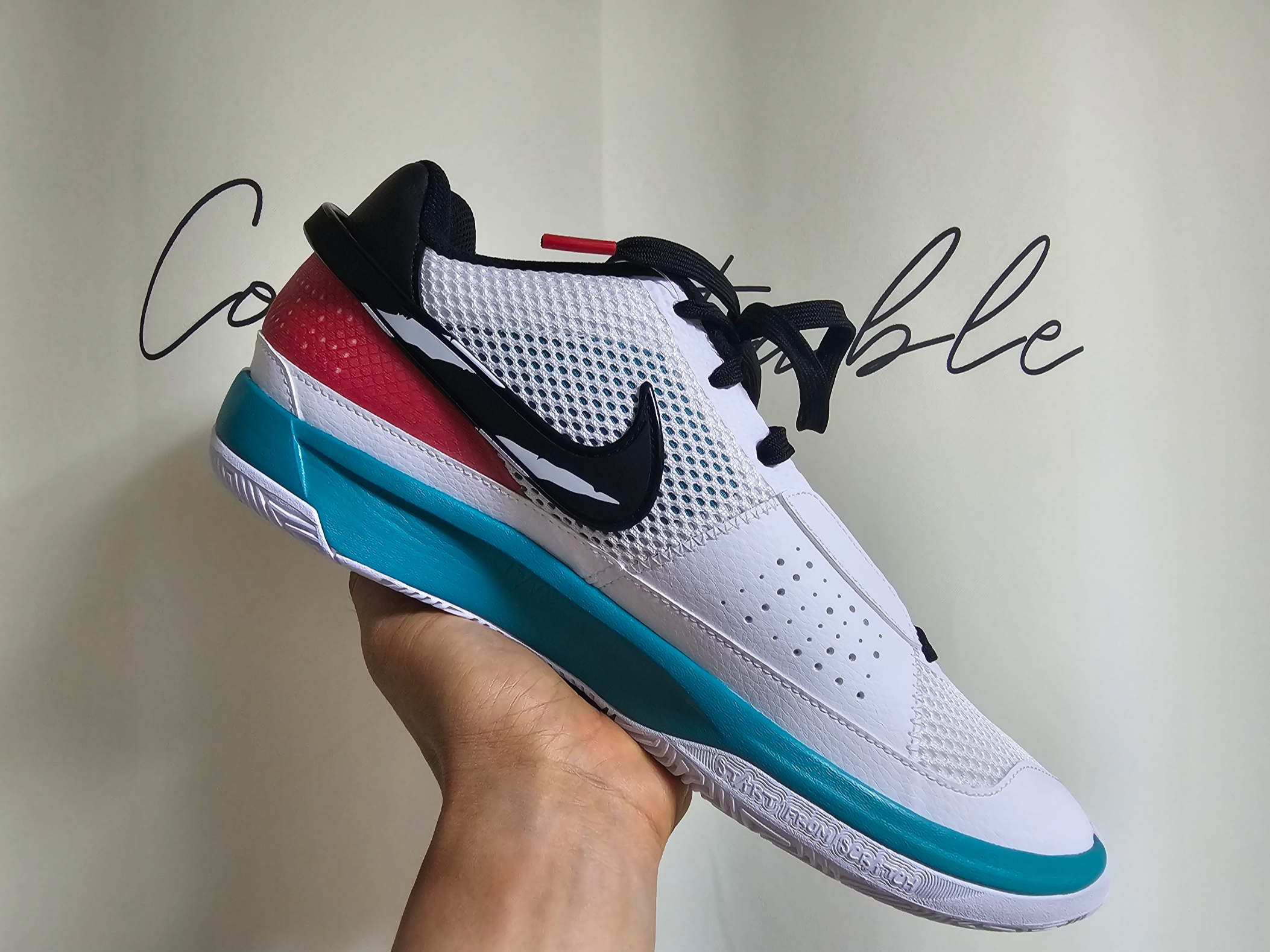 Nike Ja 1 EP Scratch White Turbo Green University Red Black 착용 스타일 - 2