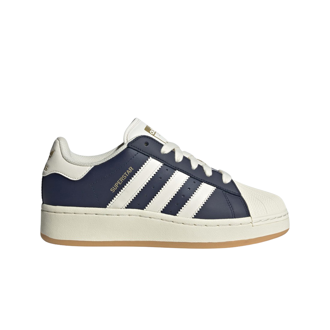 (W) 아디다스 슈퍼스타 XLG 나이트 인디고 크림 화이트((W) Adidas Superstar XLG Night Indigo Cream White) - 1