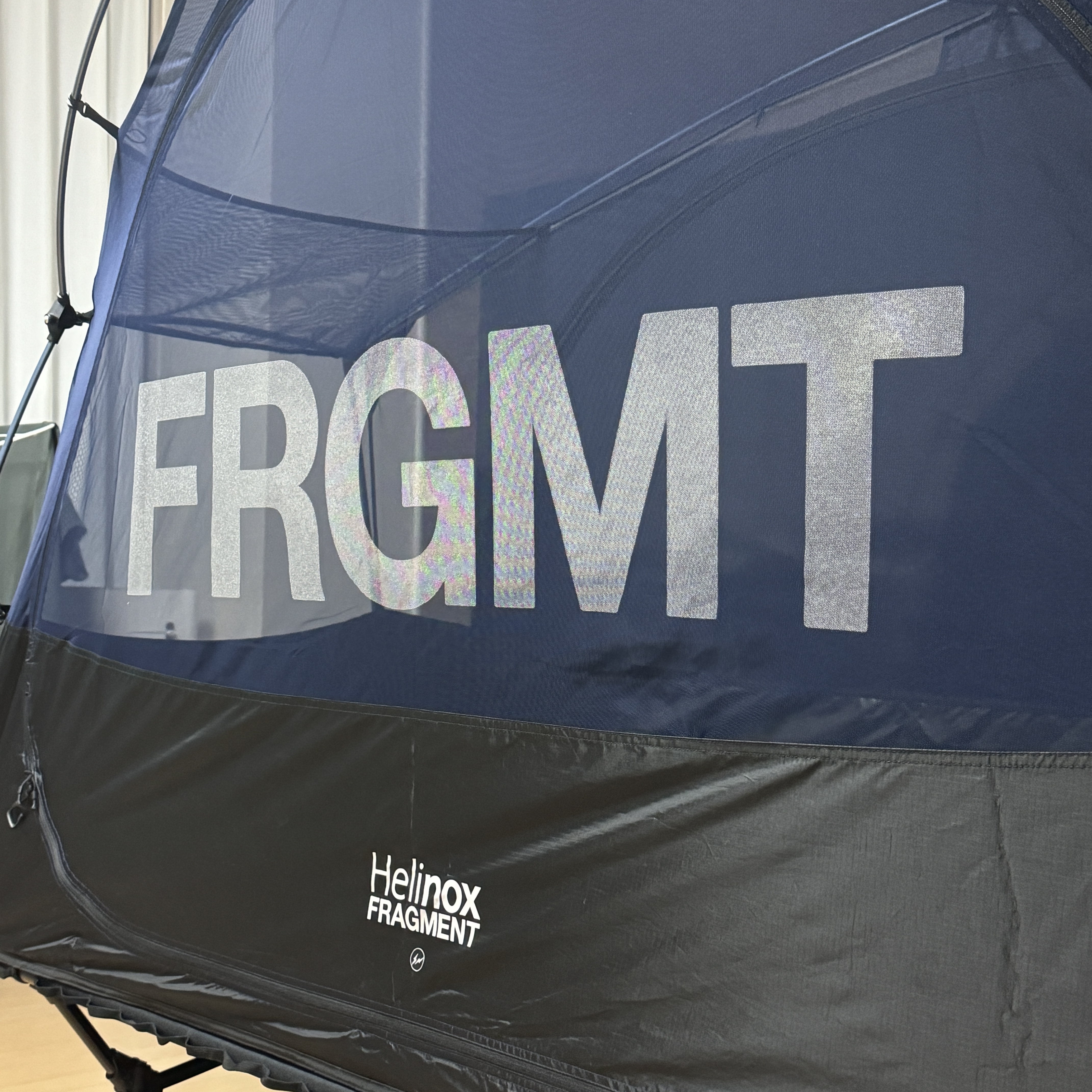 Helinox x Fragment Design Tactical Cot Tent Solo Inner Tent Black Navy Mesh 착용 스타일