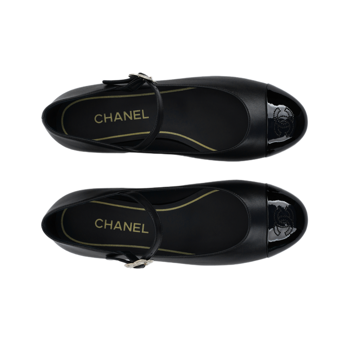 (W) 샤넬 메리 제인 램스킨 페이턴트 카프스킨 & 블랙((W) Chanel Mary Jane Lambskin Patent Calfskin & Black) - 3