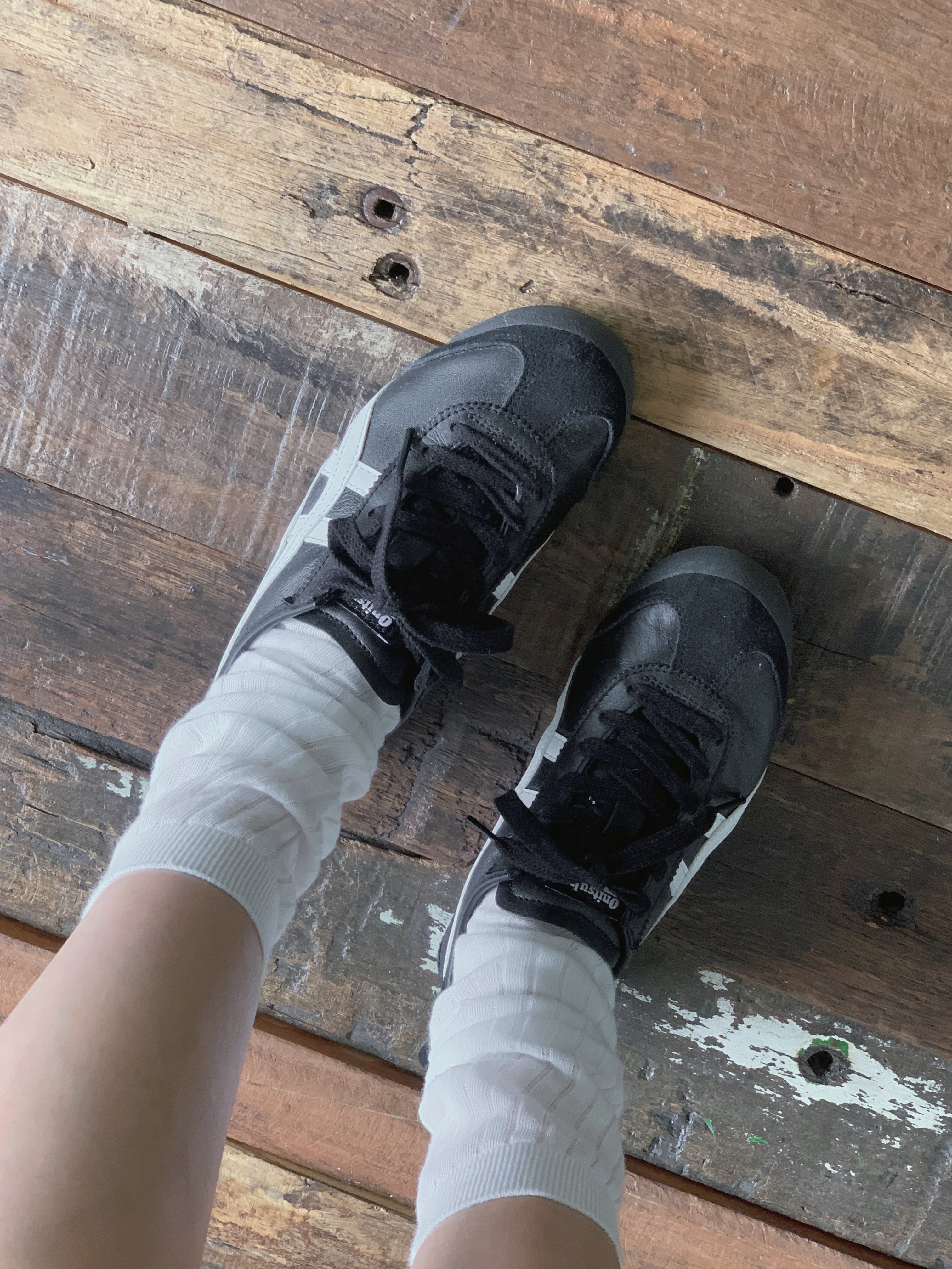 Onitsuka Tiger Mexico 66 Black White 착용 스타일 - 2
