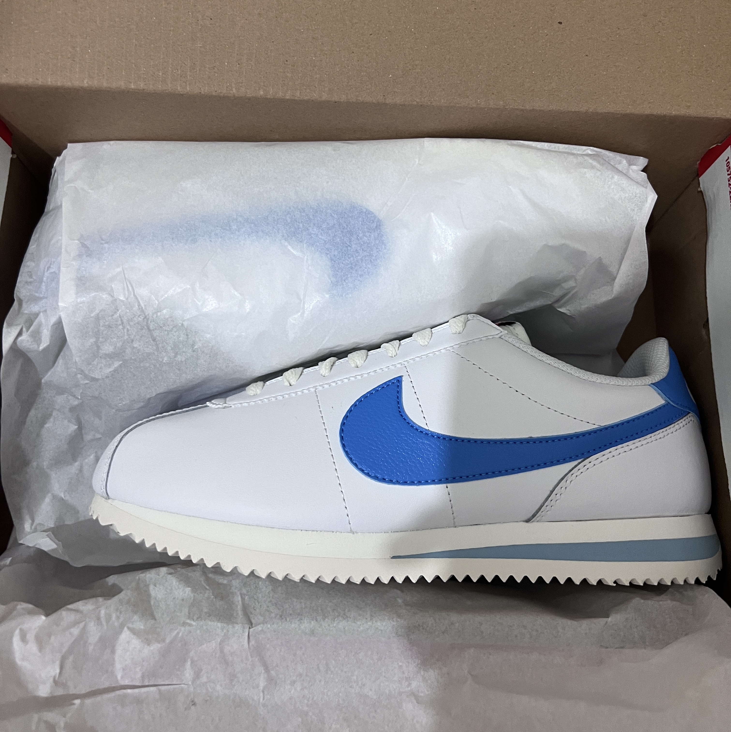 (W) Nike Cortez White University Blue 착용 스타일